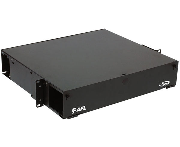 AFL XFM 2RU Slide-Out Fiber Patch Panel - 6 Port Adapter Capacity for High-Density Data Center & Telecom Rack Installations