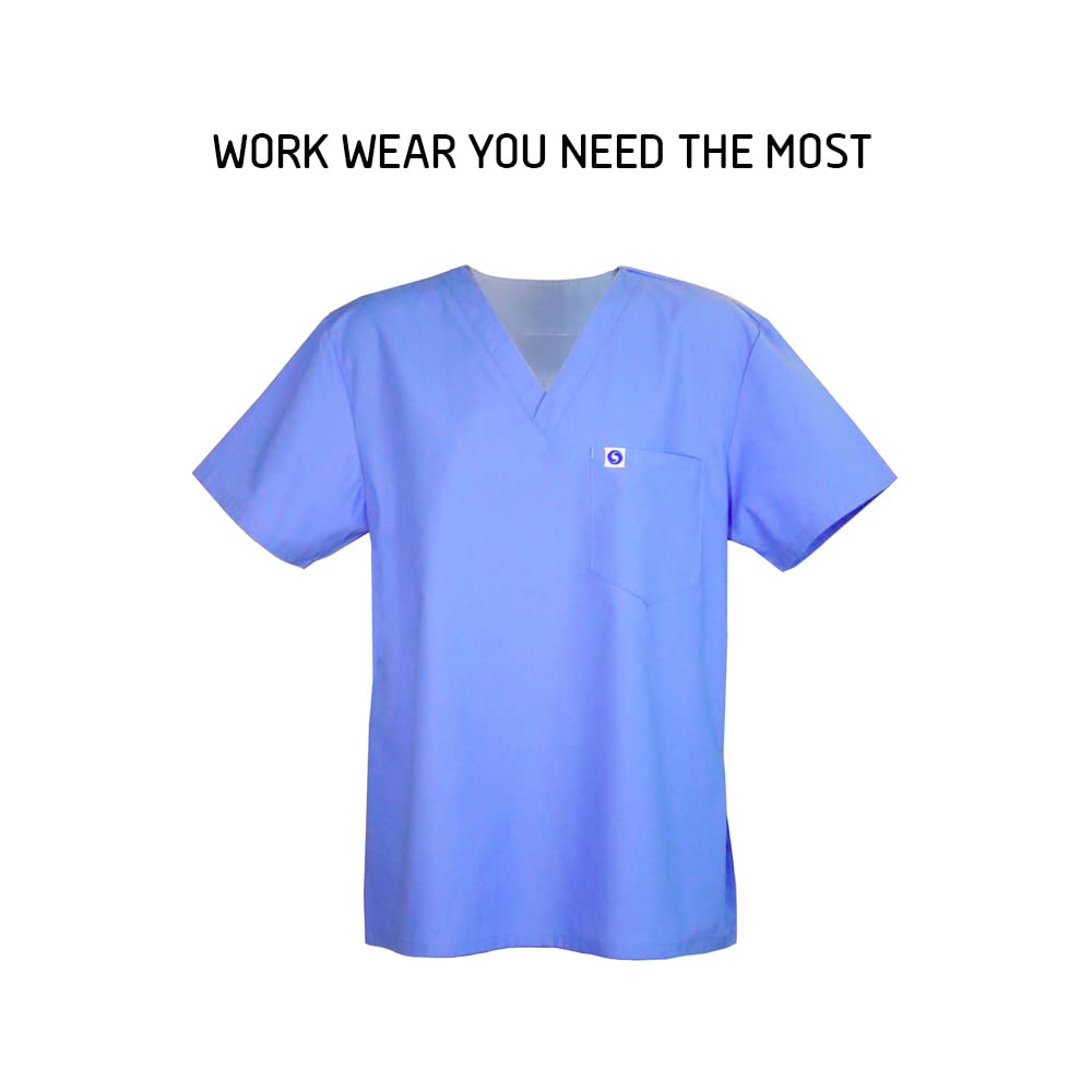 Unisex V-Neck Scrubs Top - Comfortable Doctor & Nurse Coat for Medical Professionals | Perfect for Hospital, Lab & Yoga | Breathable Healthcare Workwear for Long Shifts & Clinical Duties