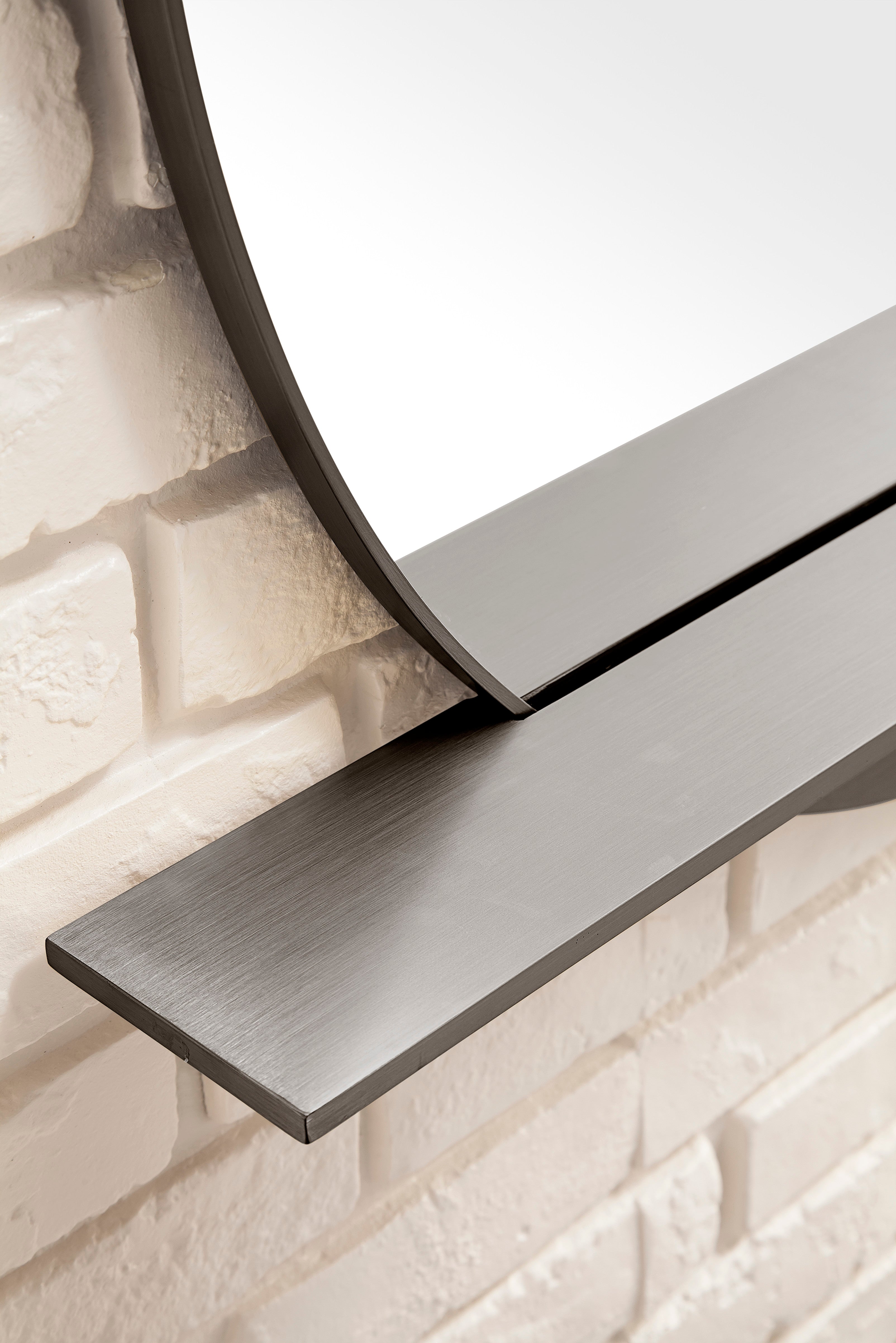 Modern Iron Platform 36 Mirror - Elegant Wall Decor for Living Room, Bedroom & Entryway - Perfect for Home, Office & Hotel Decor