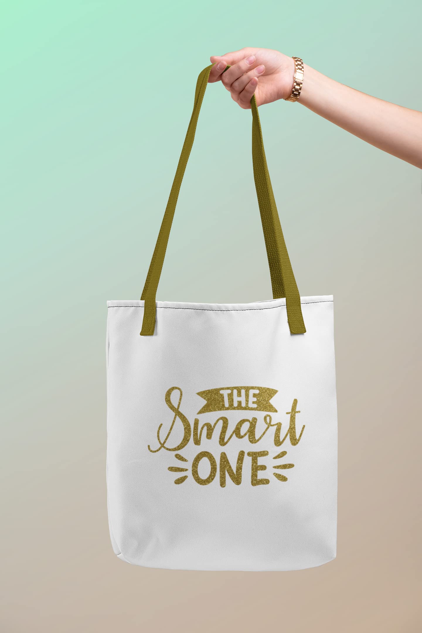 Smart One Iron On Decal - Graduation Transfer for High School Seniors | DIY Heat Transfer Vinyl | Funny Graduate Gift Idea | Perfect for T-Shirts, Totes & DIY Crafts (Grass Green Glitter)