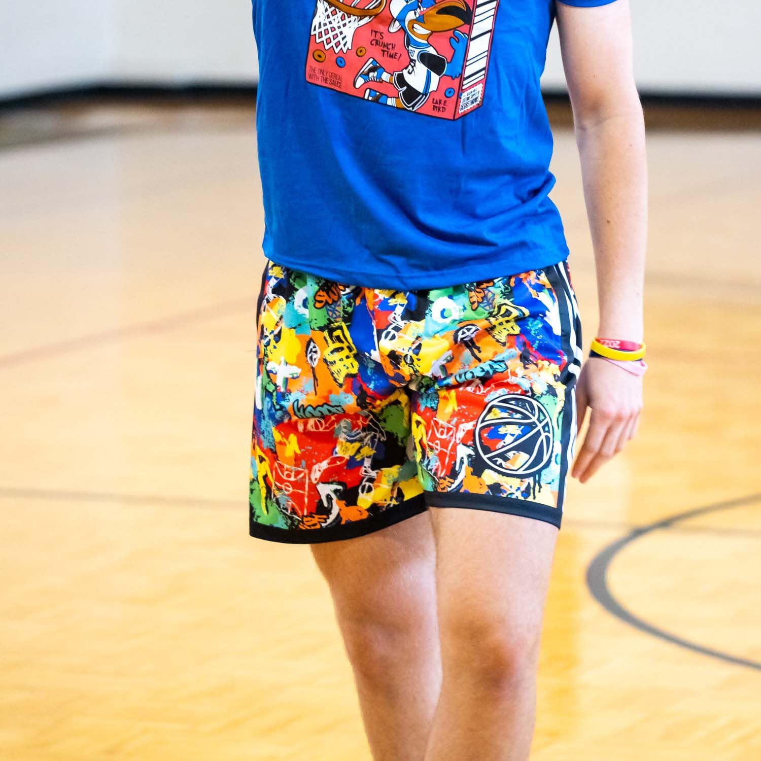 ChalkTalkSPORTS Basketball Performance Shorts - Graffiti Print - Youth & Adult Sizes - Breathable Athletic Shorts for Men & Boys - Perfect for Basketball Games, Training, and Gym Workouts