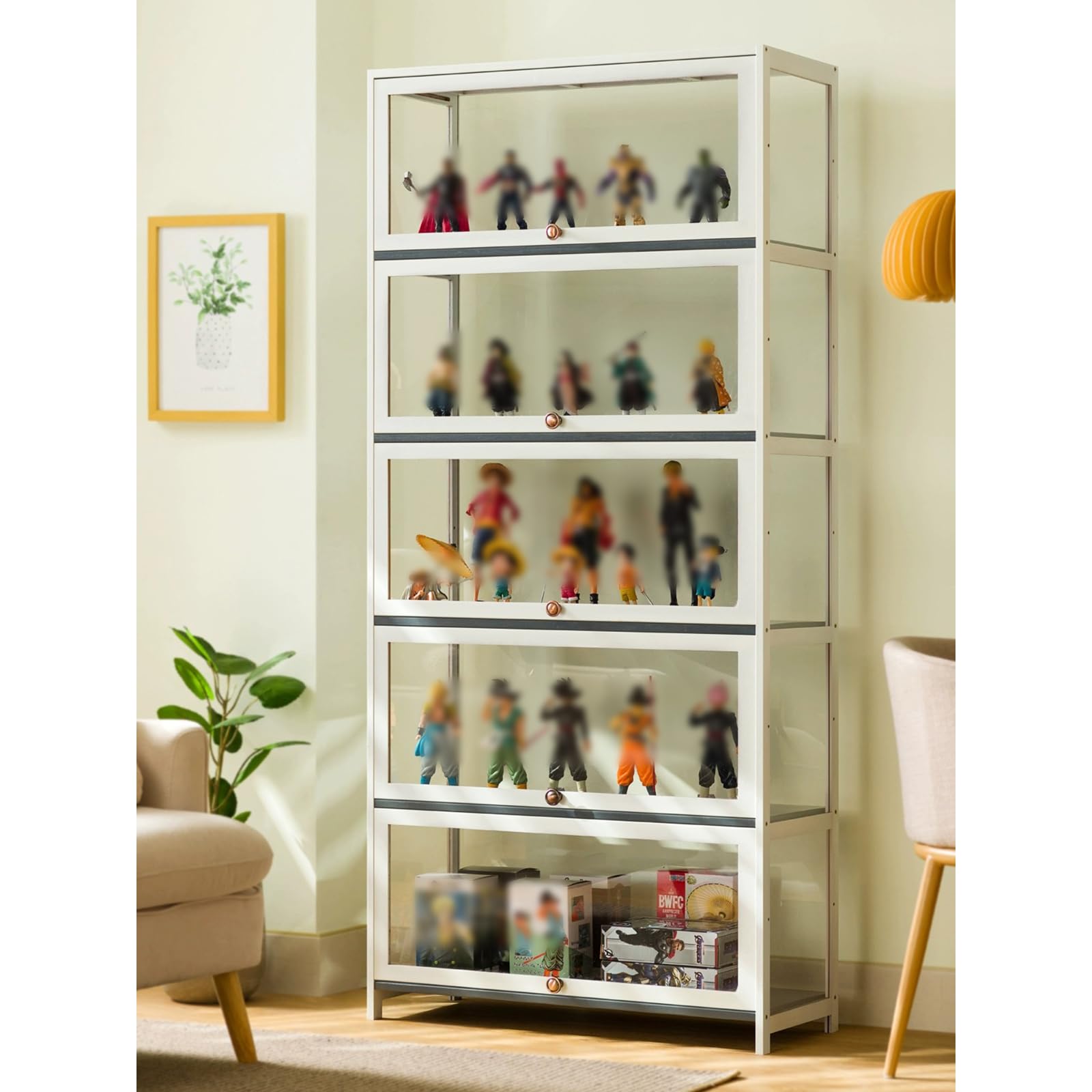 Acrylic Display Case for Collectibles - Glass Curio Cabinet with Flip Magnetic Door | Bamboo & Acrylic Material | Perfect for Action Figures, China Storage & Home Decor Showcase