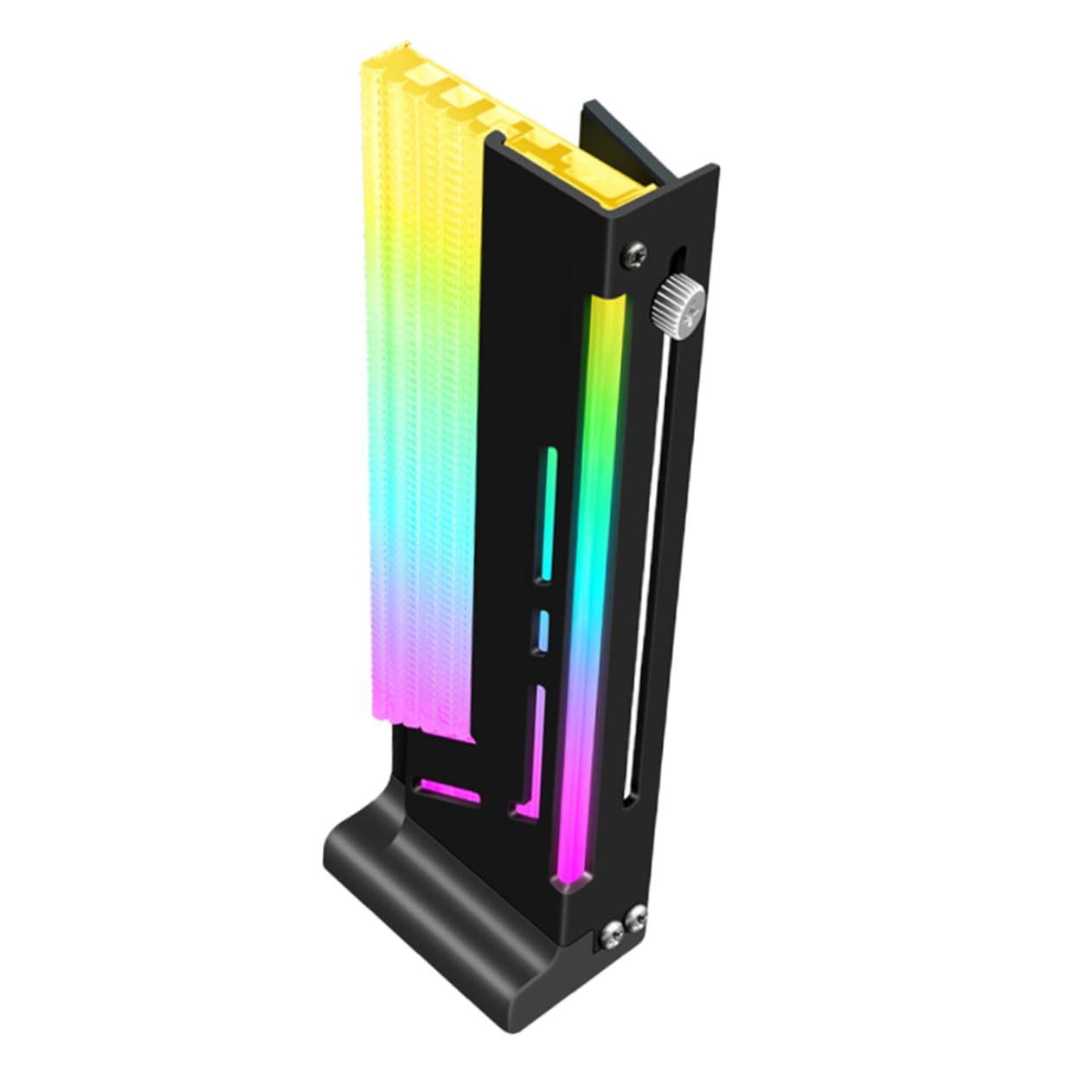 PartyKindom 2-Pack Magnetic GPU Bracket - Heavy Duty Graphics Card Support Mount with LED Lighting for PC Case, Computer Build & Gaming Setup - Perfect for Vertical GPU Installation, Cable Management & RGB Customization