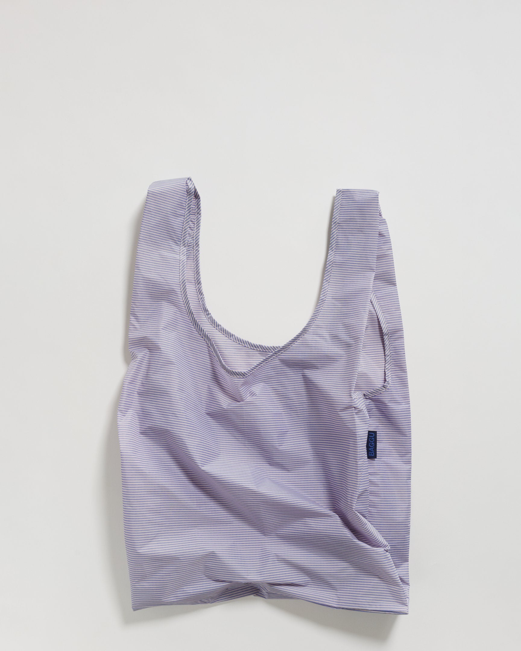 Baggu Standard Reusable Shopping Bag - Blue Microstripe Pattern | Eco-Friendly Grocery Tote for Groceries, Beach & Daily Use