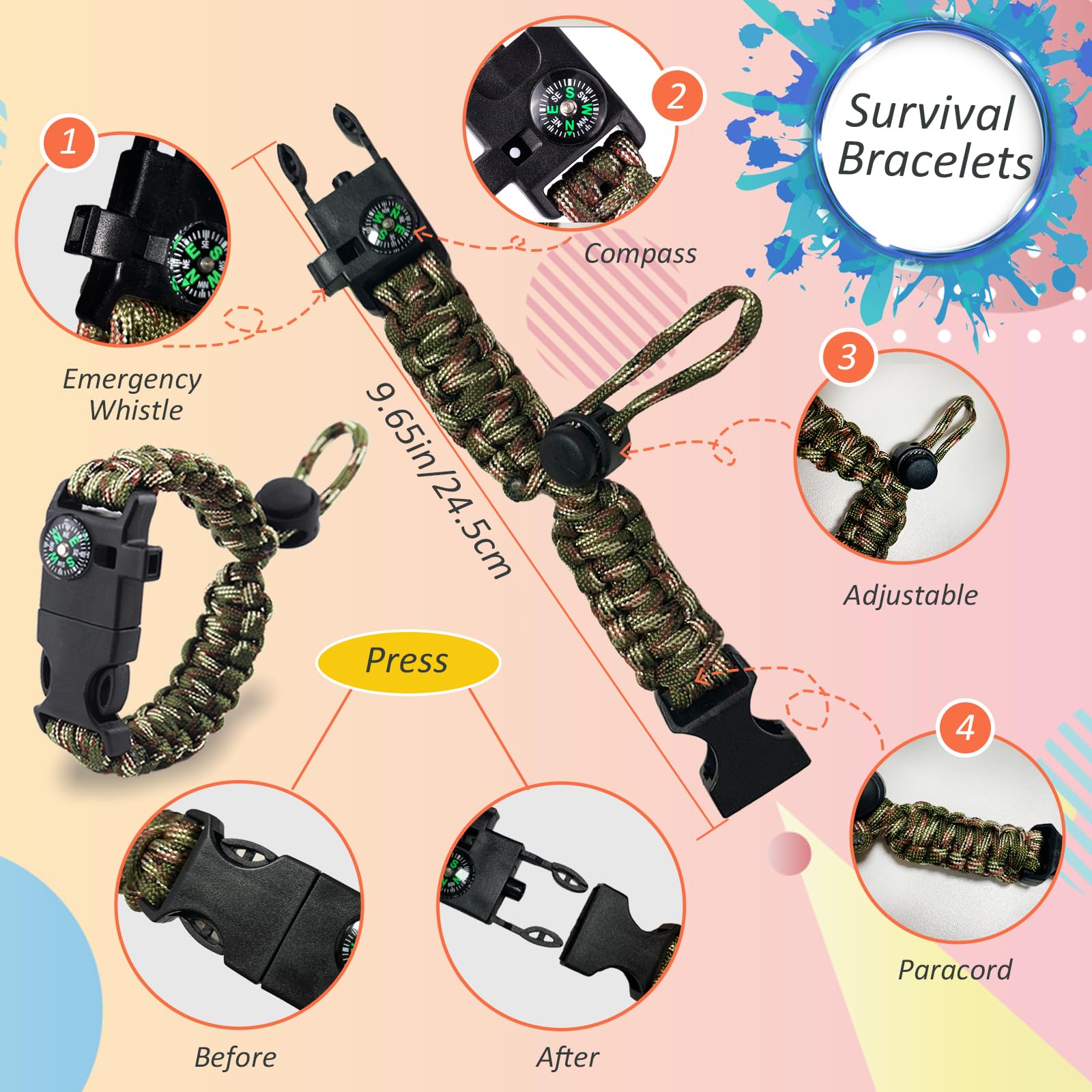 Kids Walkie Talkies for Boys Age 6-8 - Outdoor Pretend Play Toy Set for Police, Military & Spy Adventures - Durable Camping Gear for Birthday Gifts & Christmas Presents (Green) - Perfect for Backyard Exploration, Camping Trips & Adventure Playdates