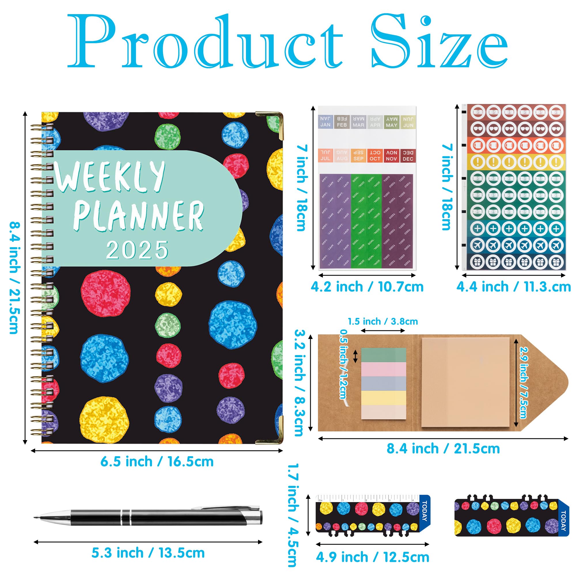 2025 Planner Gift Set - 12-Month Daily Weekly Monthly Organizer Notebook 8.4