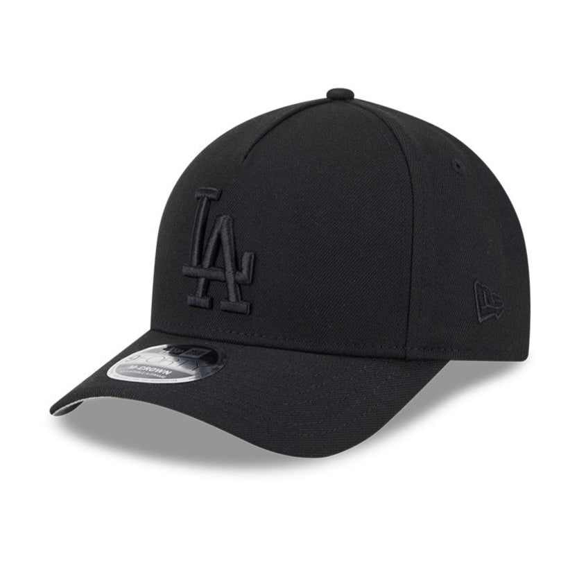 New Era 9Forty M Crown A Frame Los Angeles Dodgers Snapback Hat - Black | Adjustable Baseball Cap for Men & Women | Perfect for Baseball Games, Streetwear Fashion & Casual Outfits