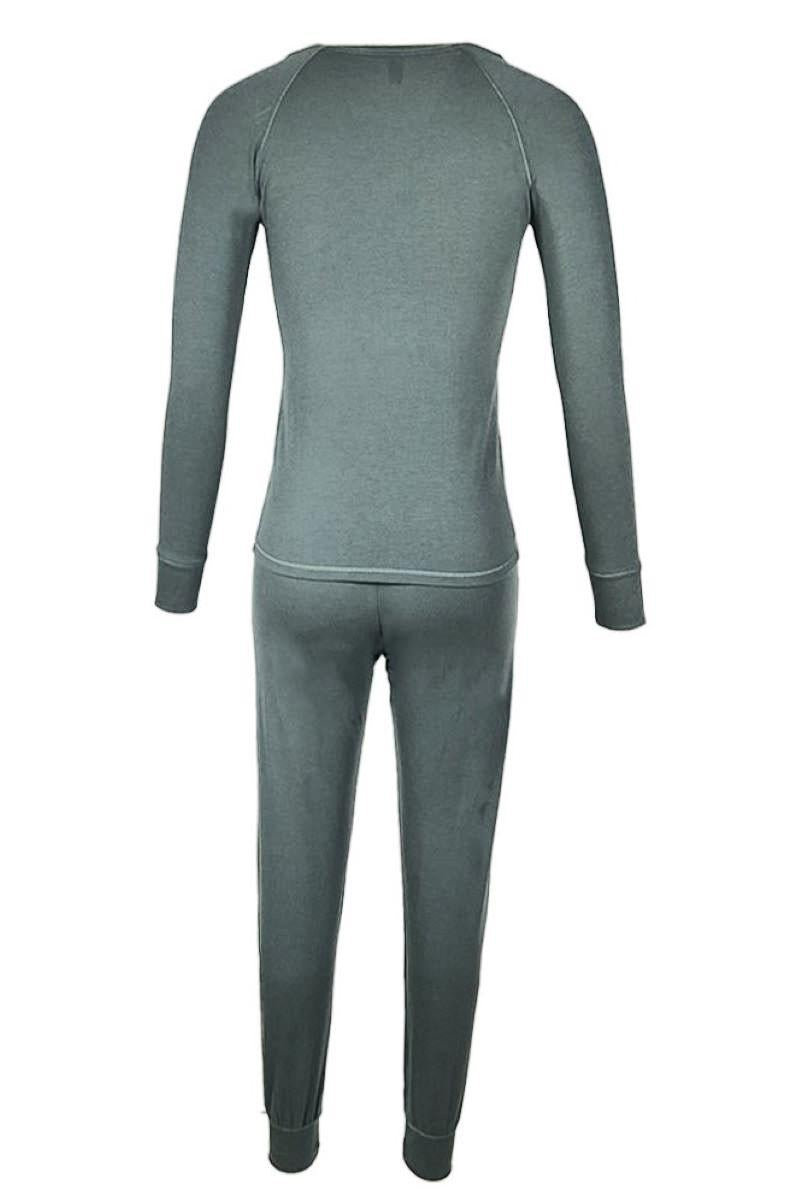 Olivia Long Sleeve Henley Loungewear Set for Women - Soft Cotton Comfy Pajama & Sleepwear - Perfect for Relaxing at Home, Lounging or Bedtime