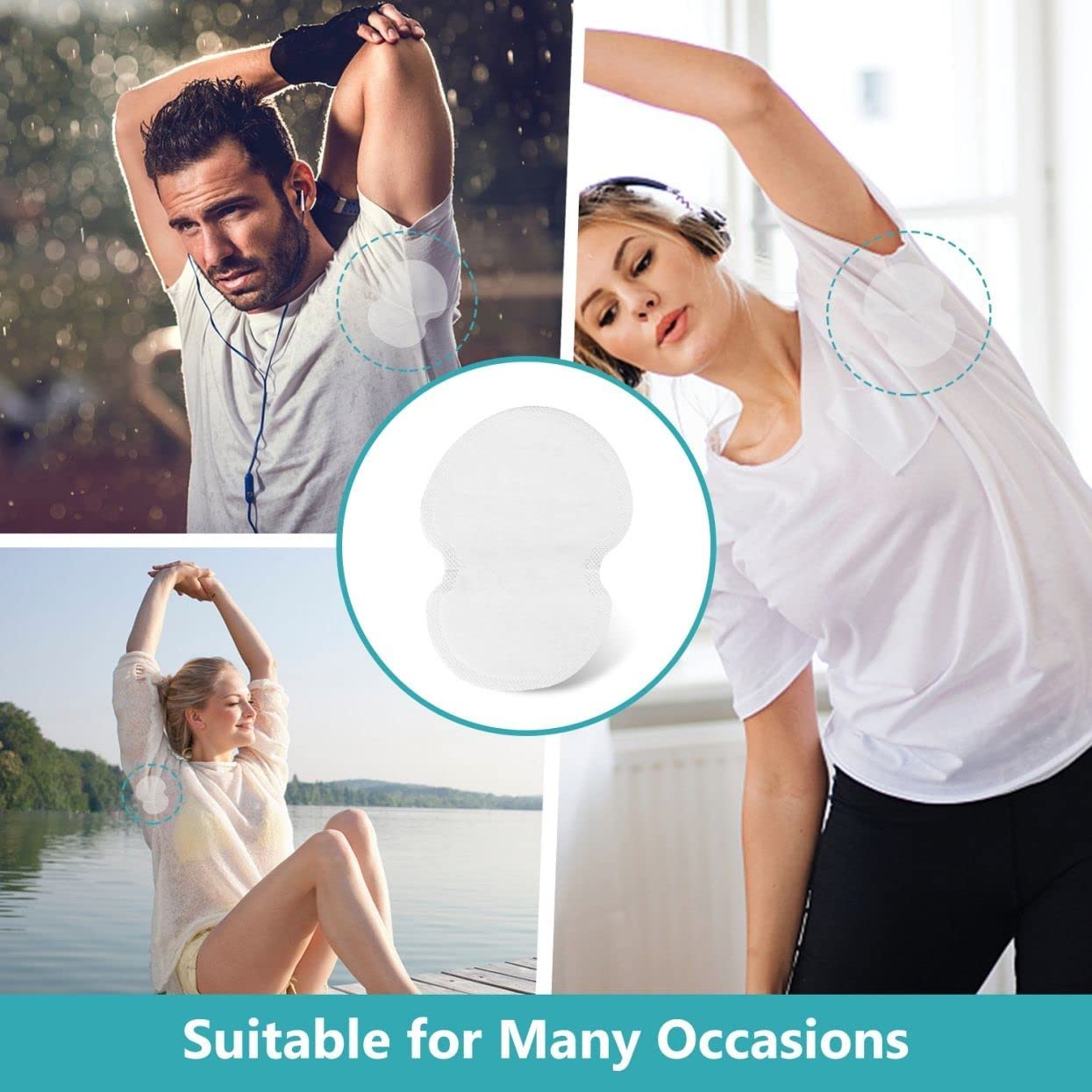 MYYNTI Disposable Underarm Sweat Pads - Self Adhesive Armpit Shields for Women & Men | 10 Pack | Antiperspirant & Odor Control | Perfect for Workouts, Business Meetings & Hot Weather