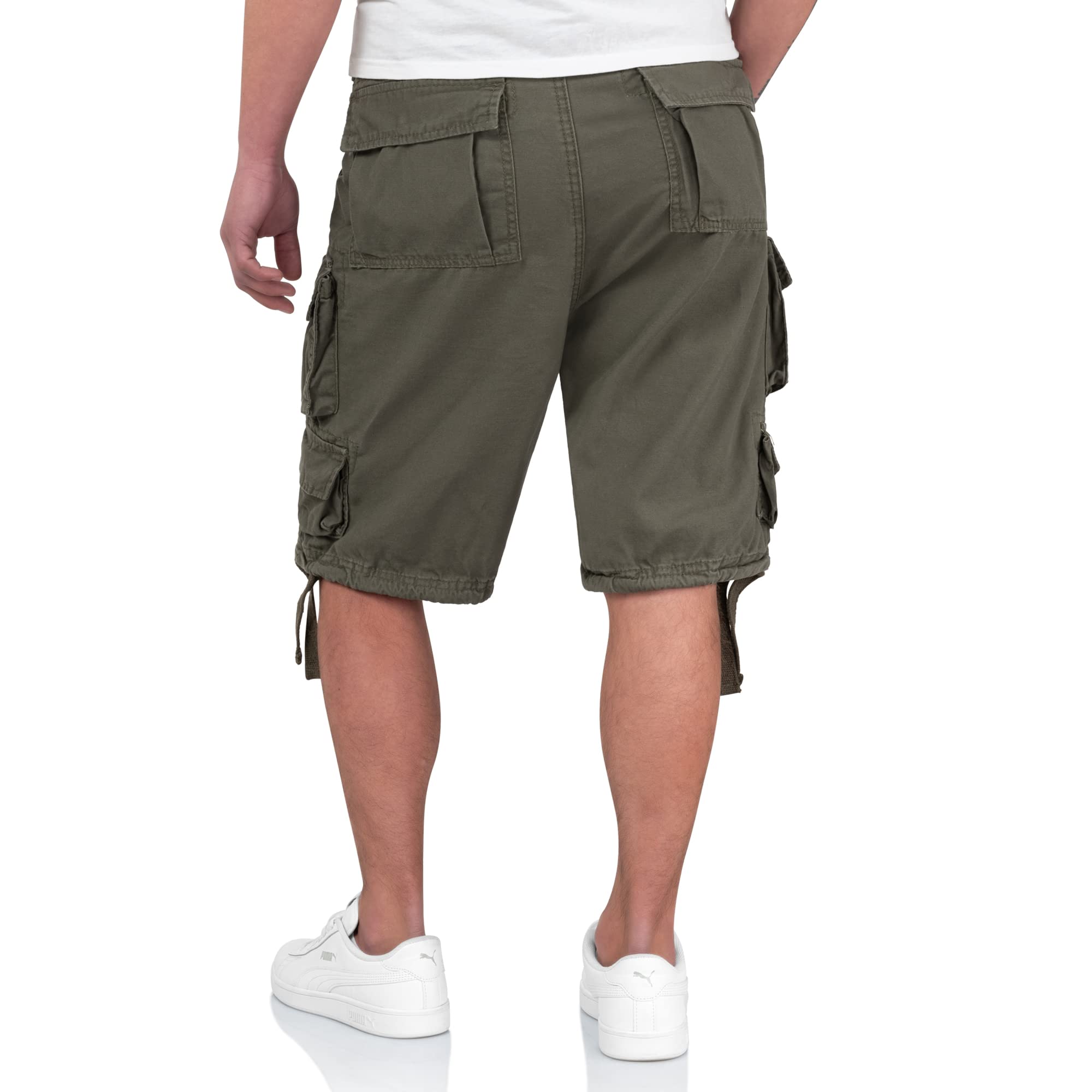 Men's Olive Green Division Shorts - Lightweight Quick-Dry Casual Athletic Shorts for Running, Gym, and Outdoor Activities
