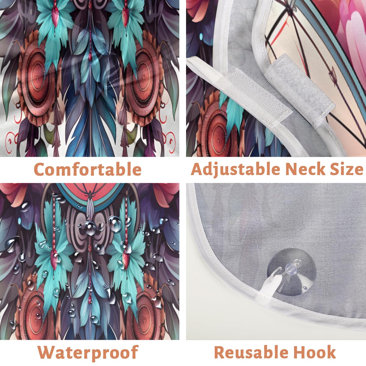 **Dream Catcher Beard Shaving Bib for Men & Women – Waterproof Hair Dye Apron, Makeup Cape, Barber Accessories – Sink Hair Catcher for Trimming, Lineup & Styling (Great Gift for Barbers & Stylists)**    **Perfect for:** Home grooming, salon use, beard trimming, hair dyeing, makeup application, and barbering. Protects clothes and sinks from hair, dye, and shaving cream.
