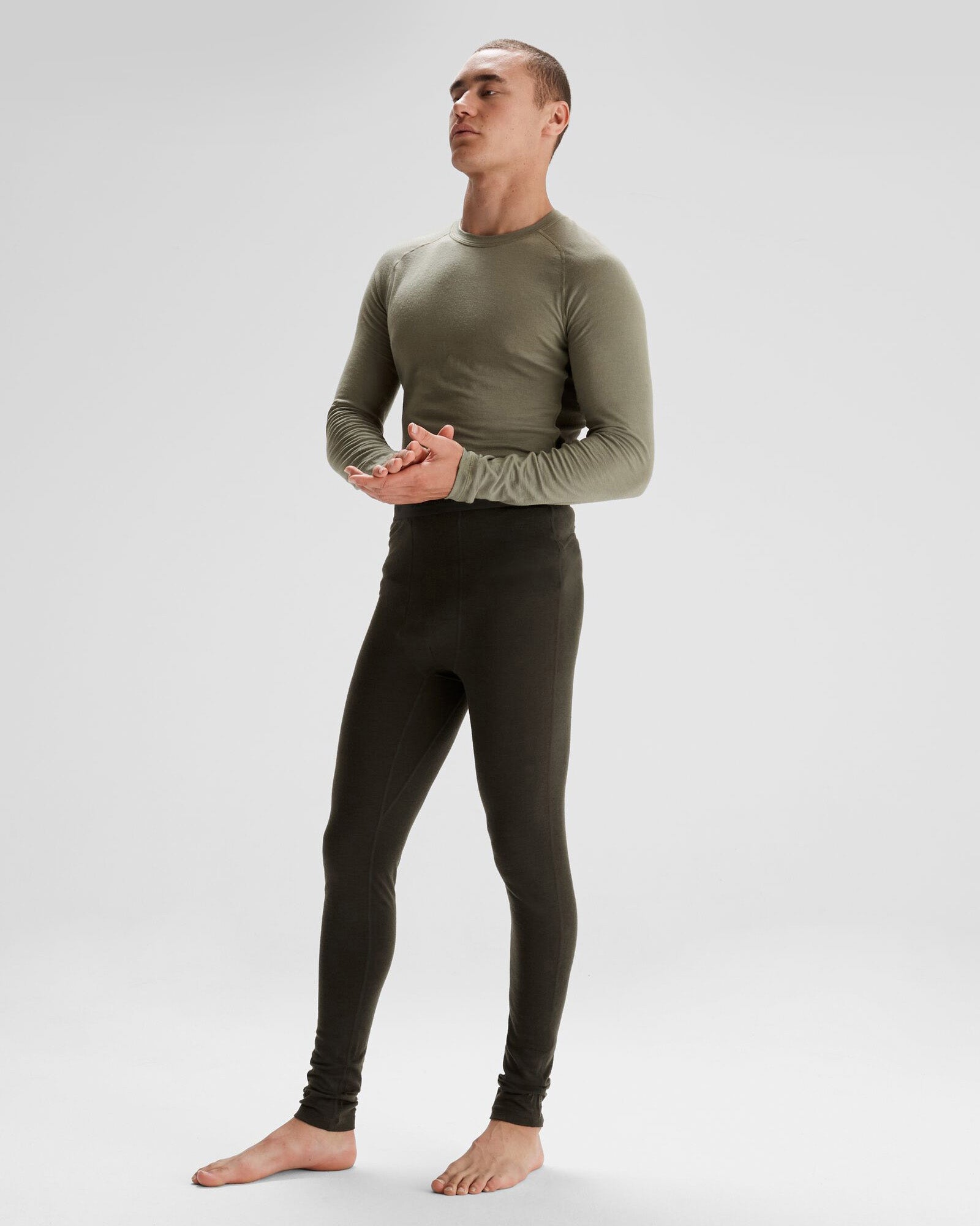 Men's K Merino 125 Baselayer Long Johns - Dark Moss | Premium Merino Wool Thermal Underwear for Cold Weather Hiking, Skiing & Winter Sports