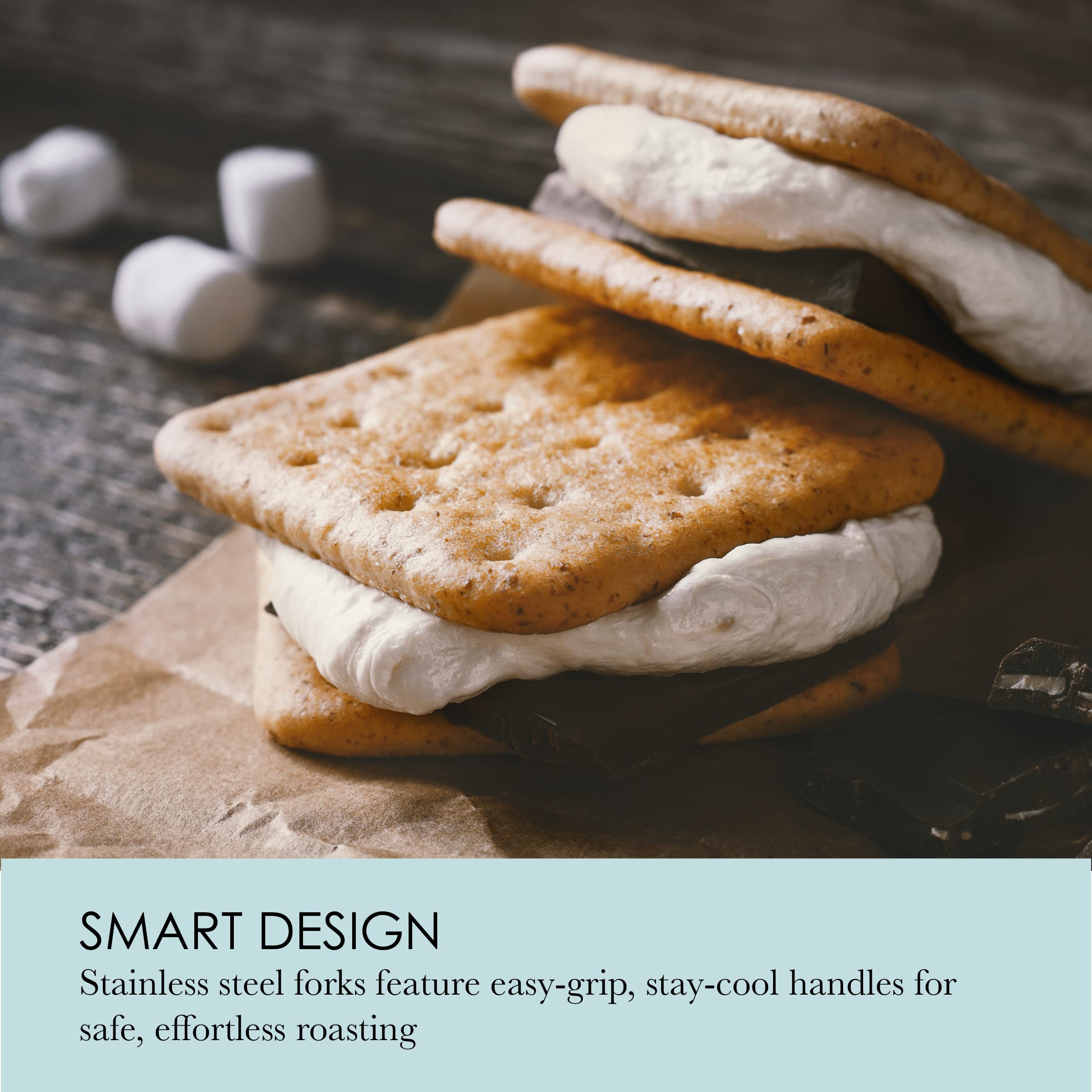 Chicago Metallic S'mores Maker - Portable Campfire Dessert Kit for Indoor & Outdoor Use - Perfect for Backyard BBQs, Camping Trips & Family Gatherings - White Small Size