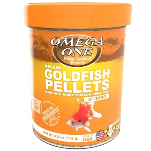 Omega One Sinking Goldfish Pellets - Premium Medium Size Fish Food for Goldfish, Koi & Tropical Fish - Ideal for Aquariums & Outdoor Ponds