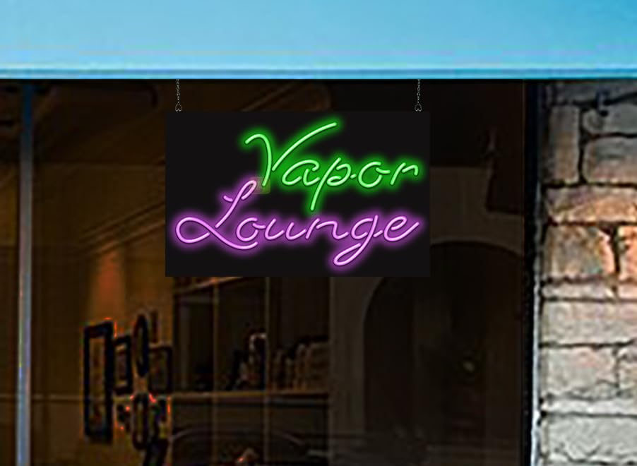 Vapor Lounge Neon Sign - Retro LED Wall Art for Home Bar, Gaming Room & Man Cave Decor - Perfect for Parties & Entertainment Spaces