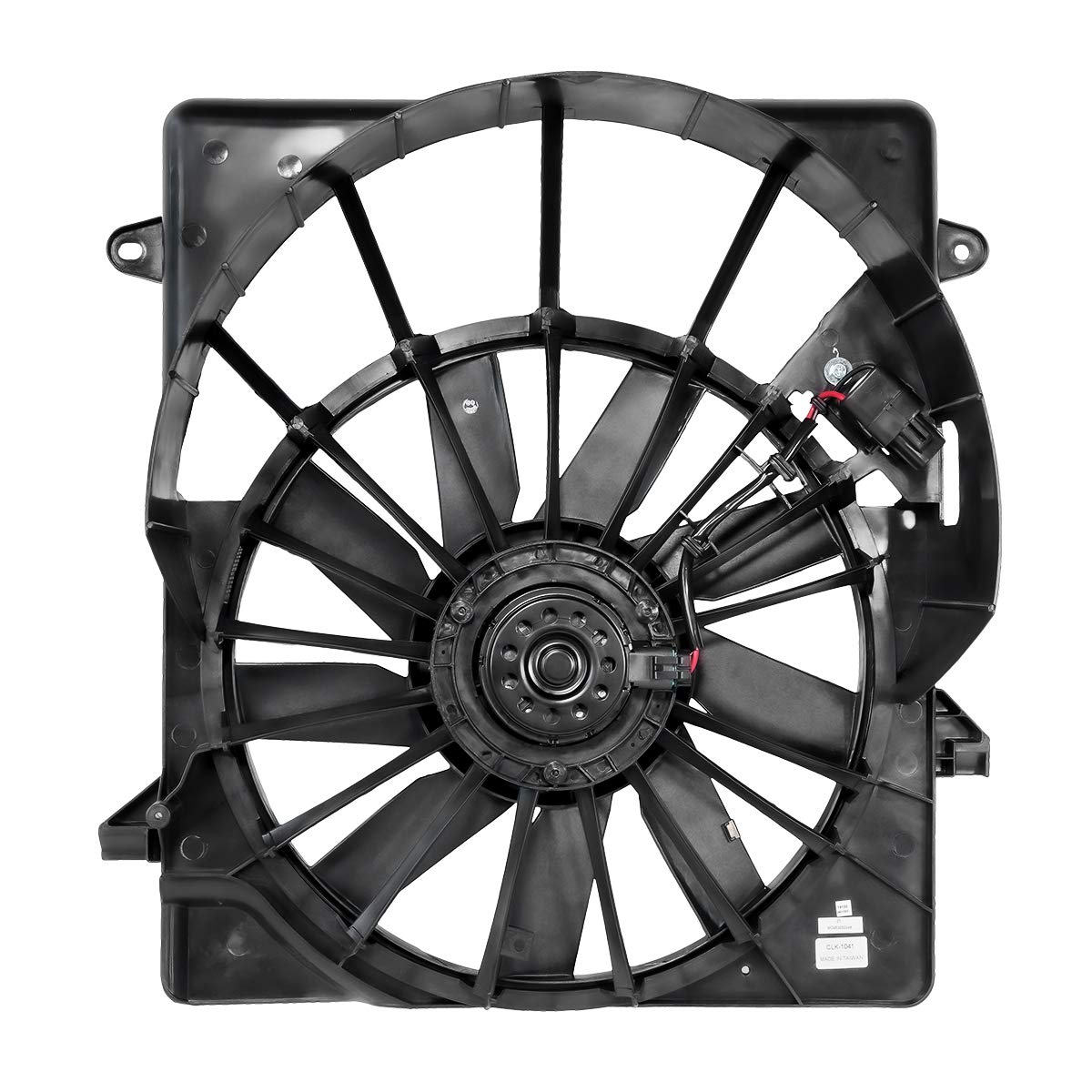 DNA MOTORING OEM-RF-0044 Direct Replacement Radiator Cooling Fan Assembly - High Efficiency Cooling Fan for 2008-2012 Jeep Liberty (Black) | Perfect for Off-Roading & Hot Weather Driving