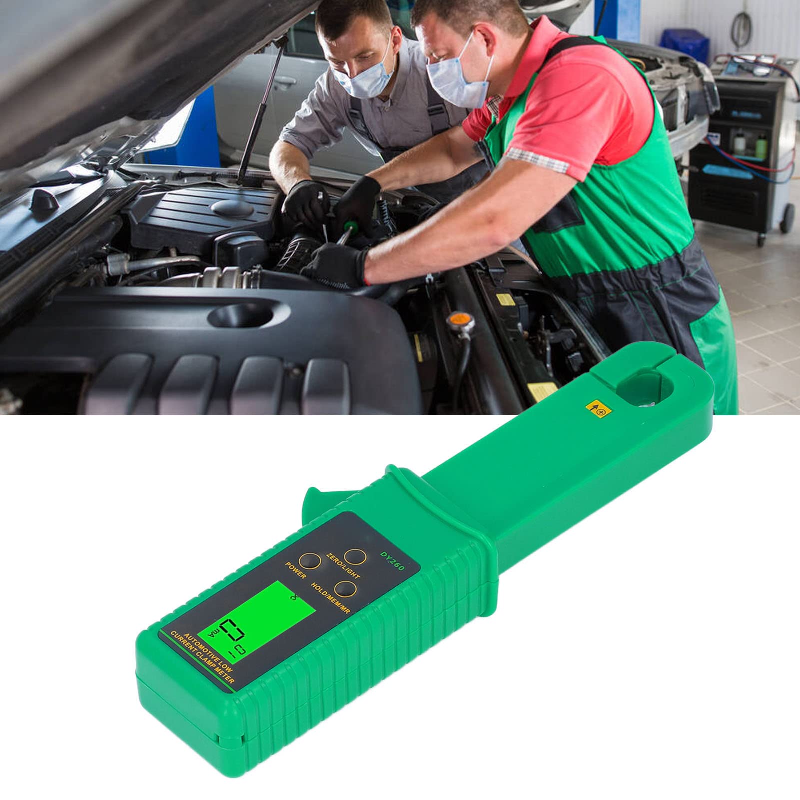 Portable AC/DC Current Clamp Meter 0mA-60A - Automotive Leakage Tester with Anti-Interference for Car Electrical Diagnostics | Perfect for Mechanics & DIY Auto Repairs