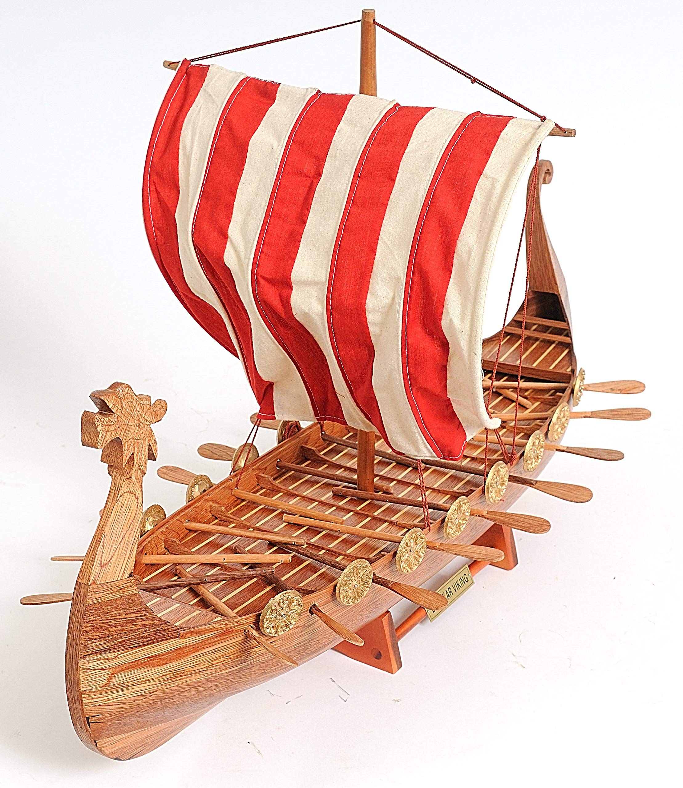 Viking Longship Wooden Model Kit - Drakkar Norse Ship Display for Home Decor, Office Desk & Viking Enthusiasts