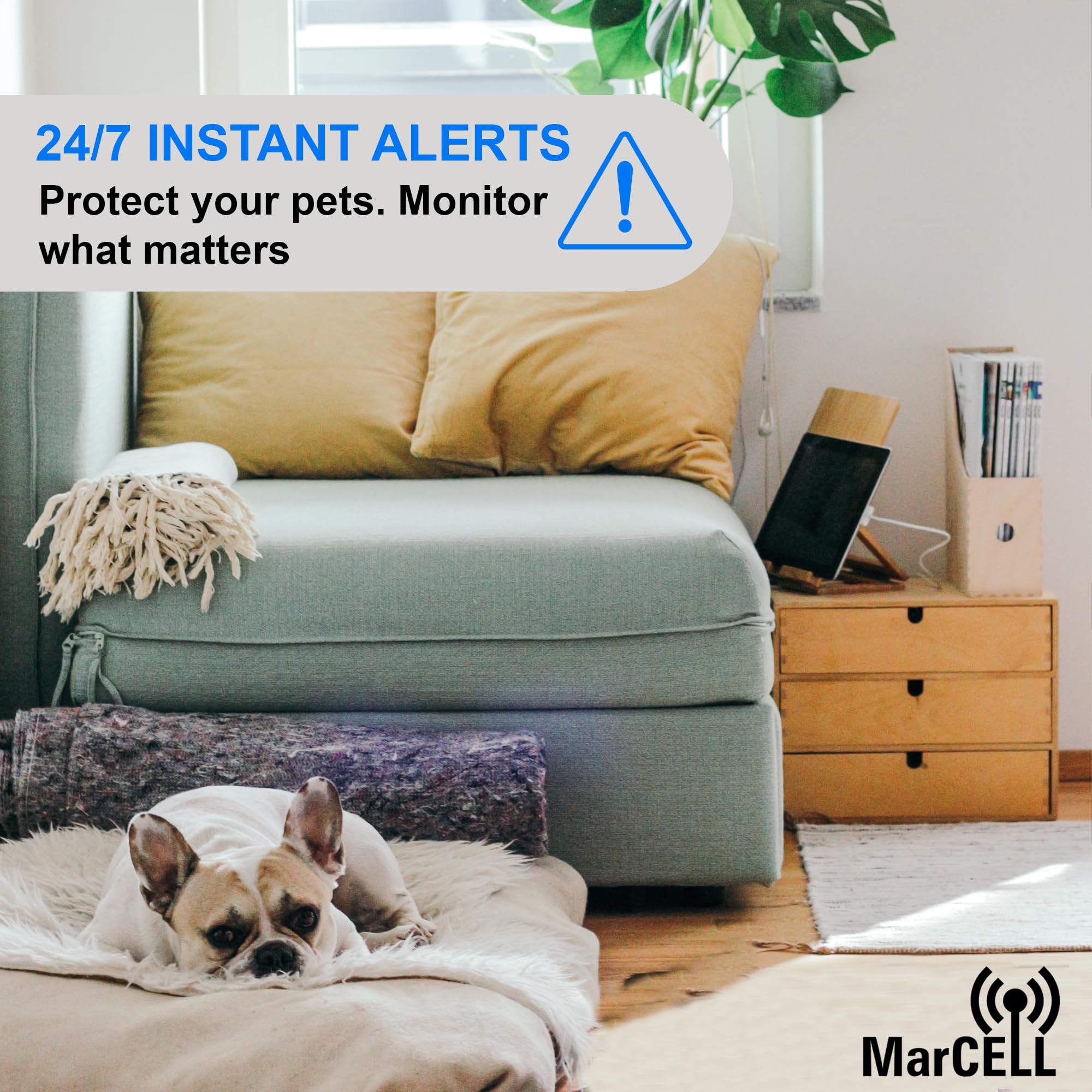 MarCELL Cellular Temperature, Humidity & Power Monitor for Verizon - USA Made - 24/7 Remote Monitoring with Instant Alerts - Ideal for RV, Pet Safety, Vacation Homes & Greenhouse Monitoring