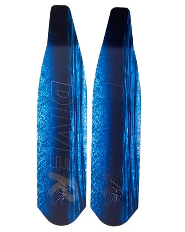 Ash Kara Blue Vista Free Diving Fin Blades - High Performance Dive Fins for Spearfishing, Snorkeling & Ocean Exploration