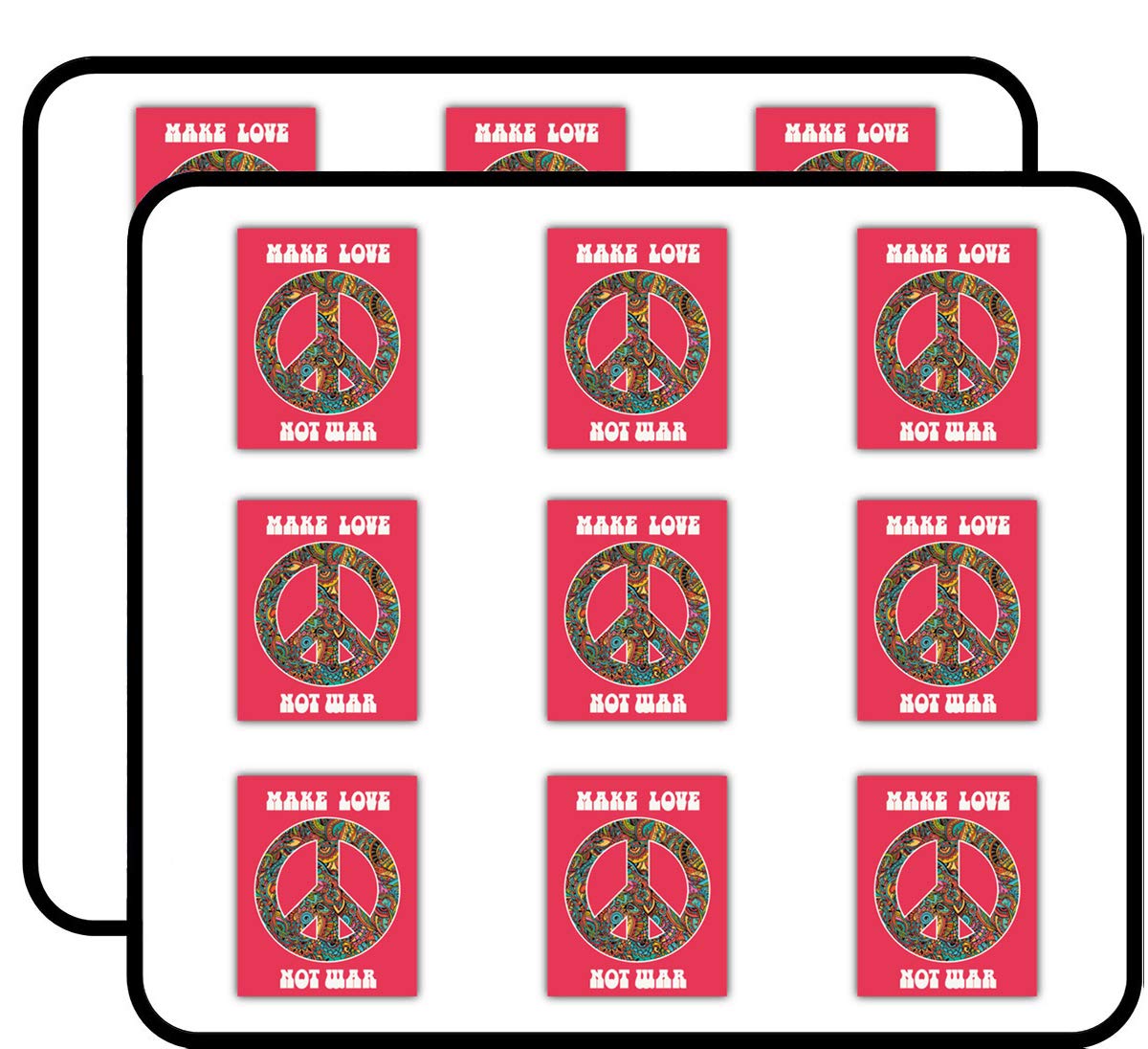 Vintage Hippie Stickers - 18 Pack of 2
