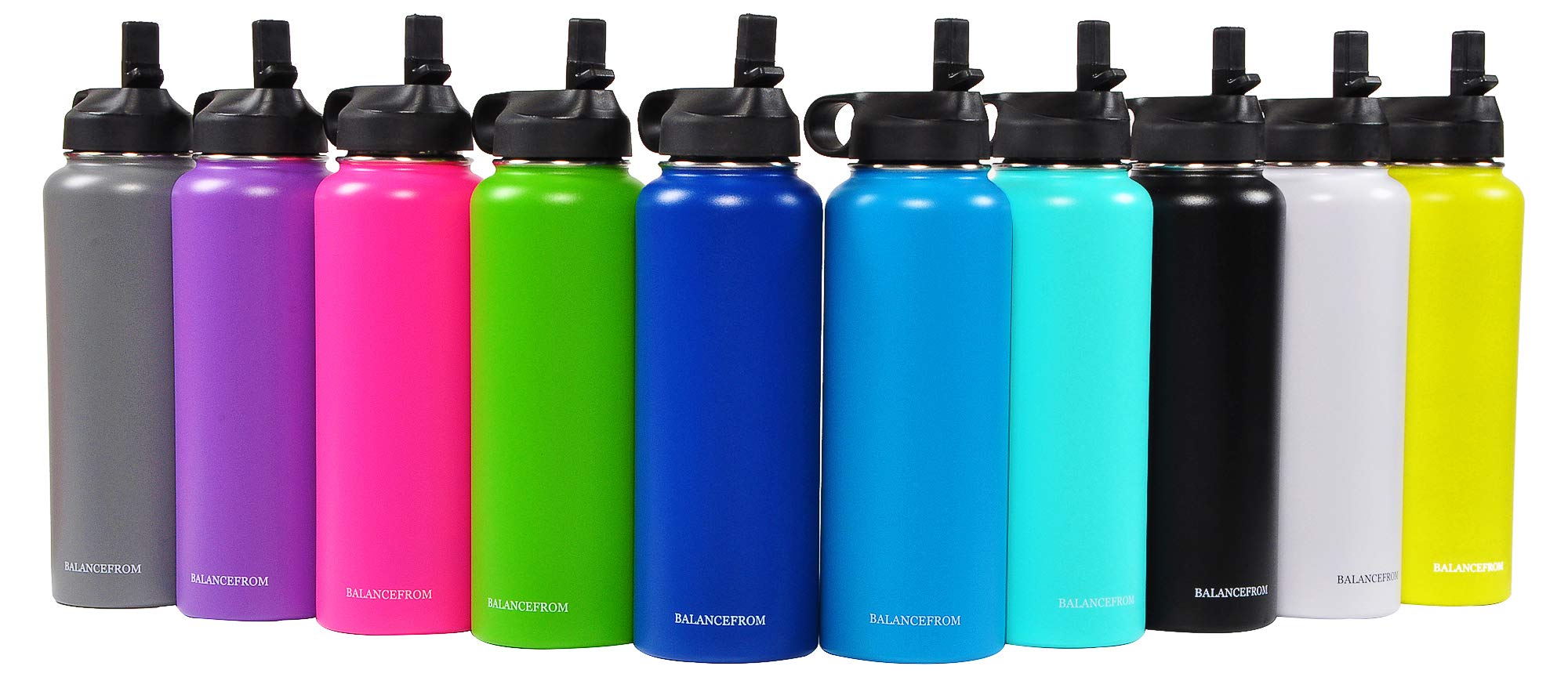Signature Fitness Double-Wall Vacuum Insulated Stainless Steel Water Bottle - 3 Lids, 20oz/32oz, 12 Colors | Leakproof & BPA-Free | Perfect for Gym, Hiking, Office & Travel