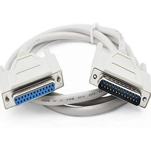 DB25 25-Pin Parallel Male to Female LPT Printer Cable - 4.6ft High-Speed Data Transfer for Printers, Scanners & Legacy Devices - Perfect for Office, Home & Industrial Use