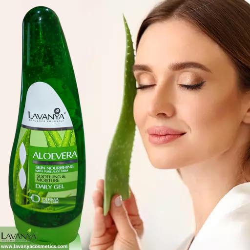 LAVANYA Aloe Vera Gel for Dark Spots - Reduces Acne & Stretch Marks, Hydrates & Soothes Skin | Perfect for Daily Skincare, Post-Sun Care & Body Moisturizing