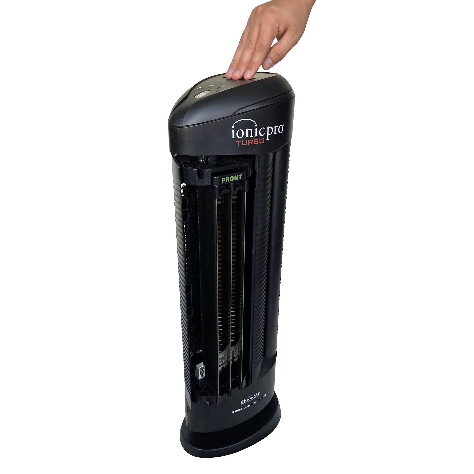 Envion Ionic Pro 90IP01TA01W Turbo Ionic Air Purifier for Large Rooms up to 500 sq ft - HEPA Filter, Quiet Operation, Black - Perfect for Bedrooms, Living Rooms & Offices