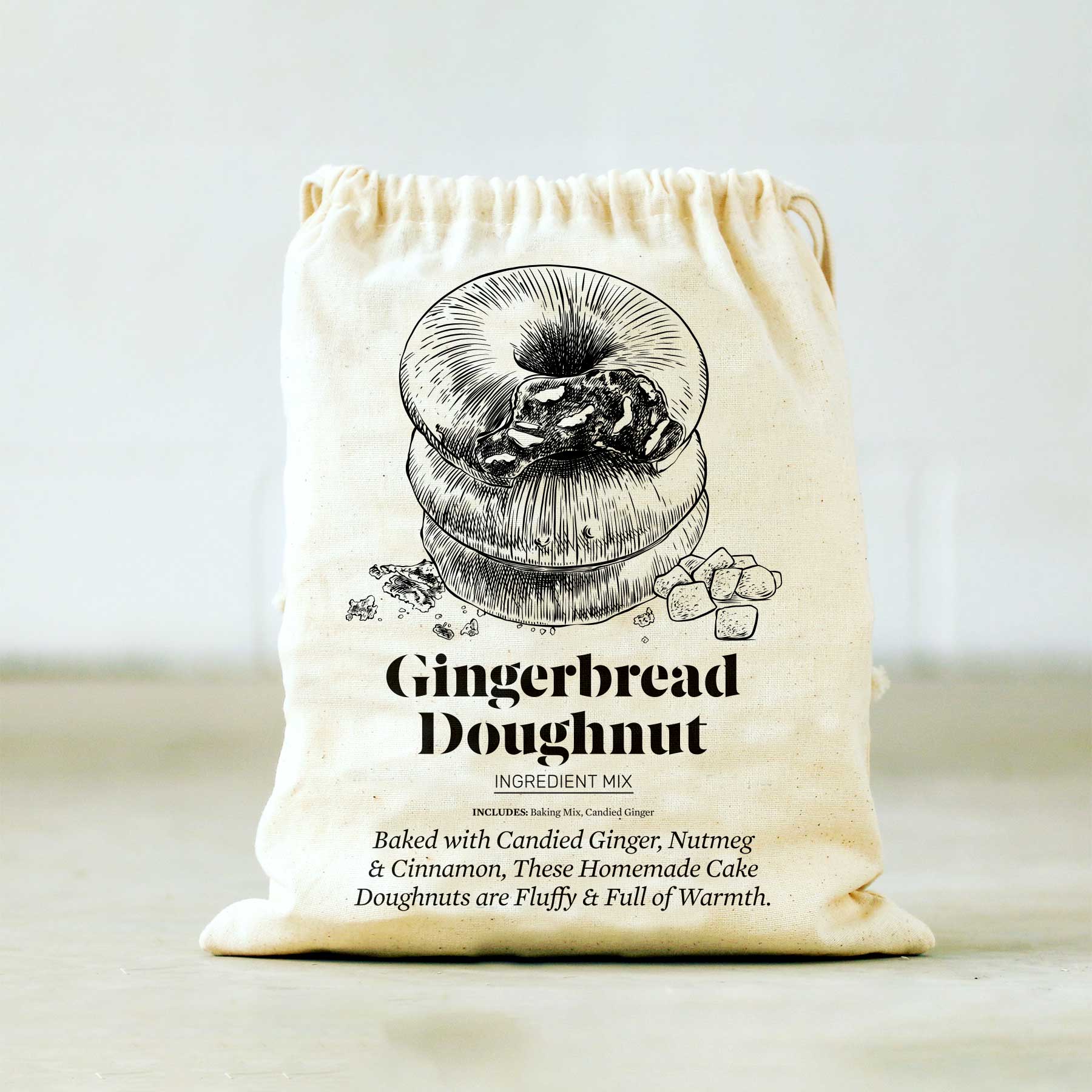 Gingerbread Doughnut Baking Mix Kit - Easy Homemade Holiday Donut Recipe for Christmas & Winter Baking (Perfect for Family Baking, Holiday Parties & Gift Giving)