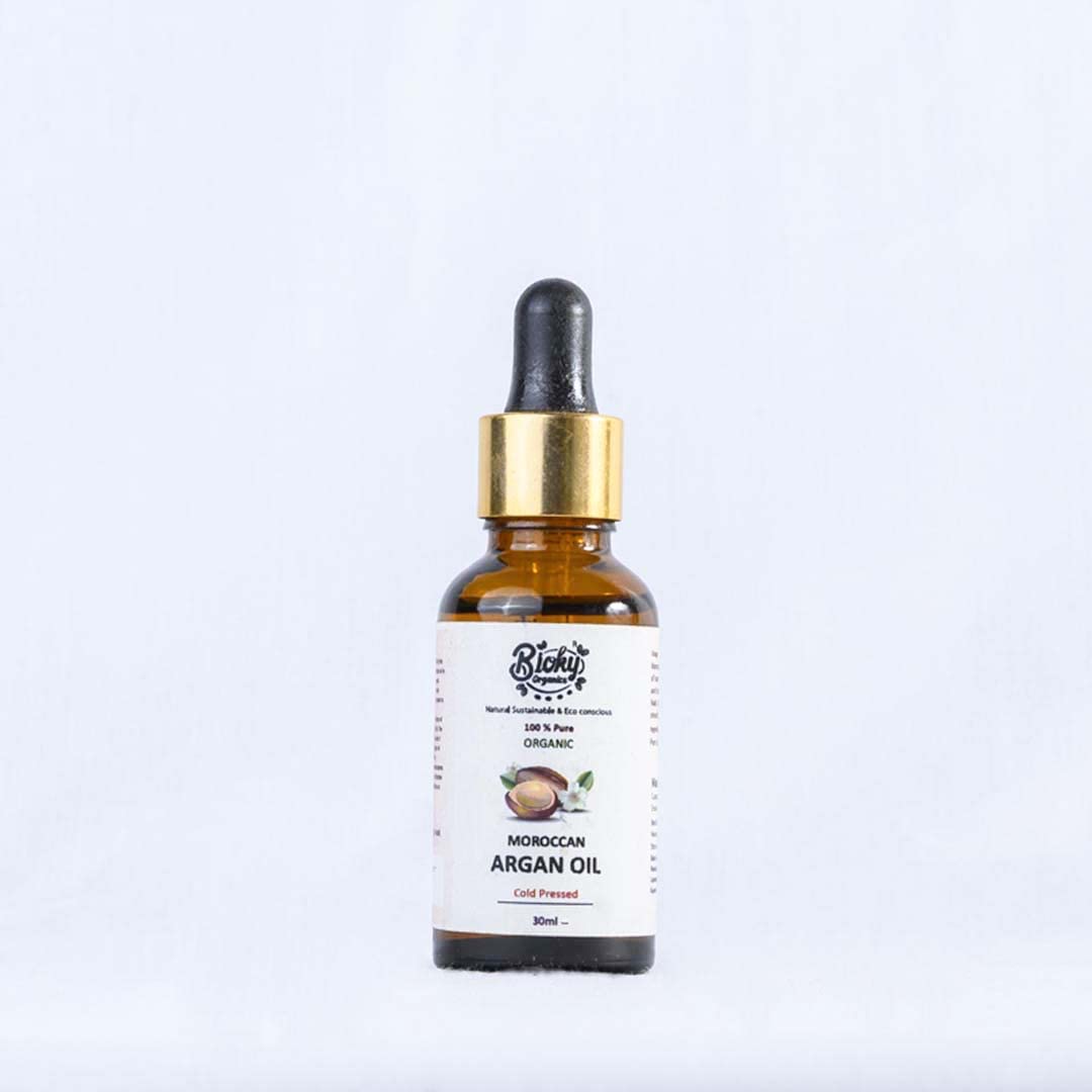 Pure Moroccan Argan Oil Cold Pressed - 100% Organic for Face, Hair & Body | Anti-Aging, Acne Treatment, Stretch Mark Reduction | Improves Wound Healing & Skin Repair | 30ml | Perfect for Daily Skincare, Hair Hydration & Body Massage