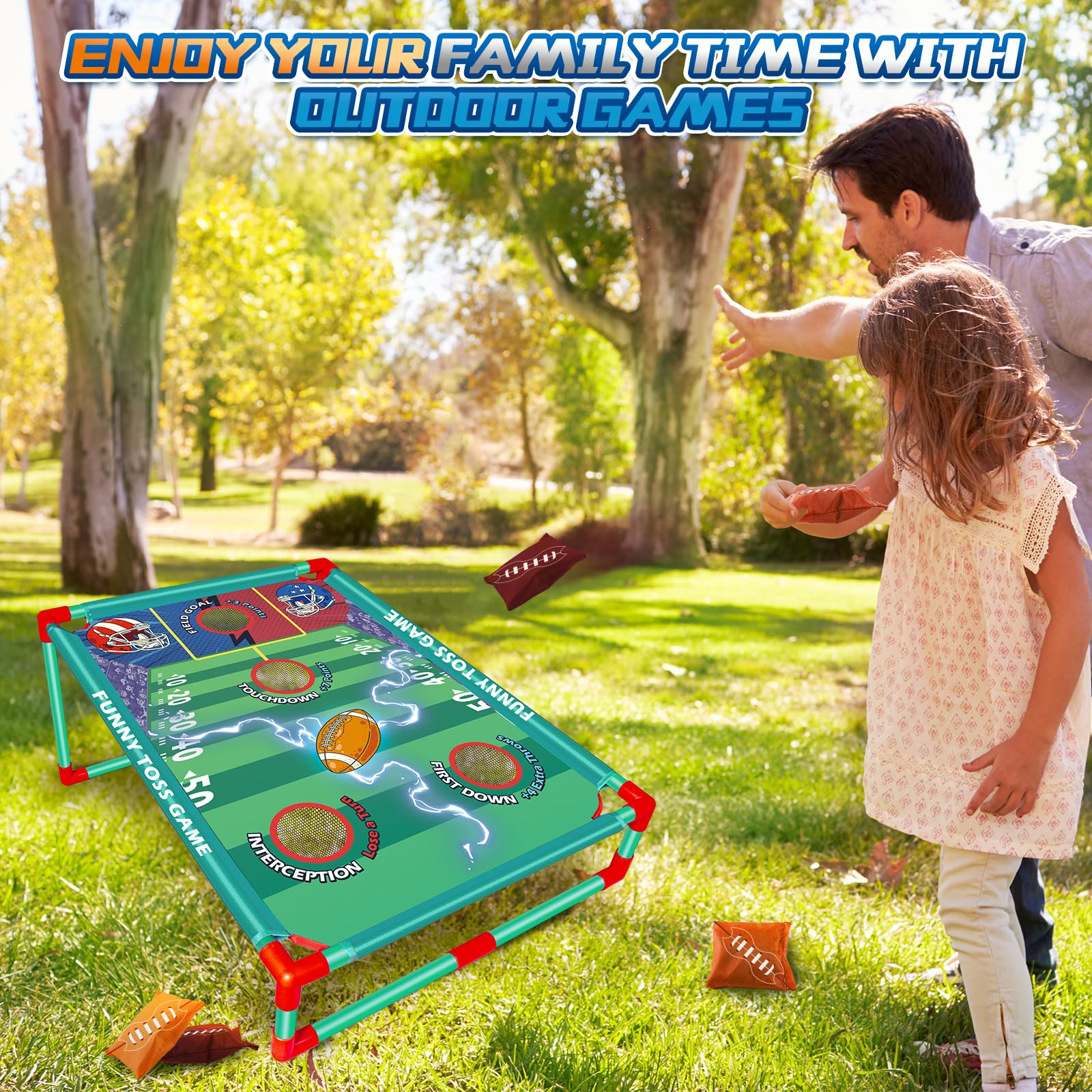 **Premium Bean Bag Toss Game Set for Kids & Adults - Fun Outdoor Lawn Game for Family, Birthday Parties, Christmas & Backyard Activities - Perfect for Picnics, BBQs & Tailgating**