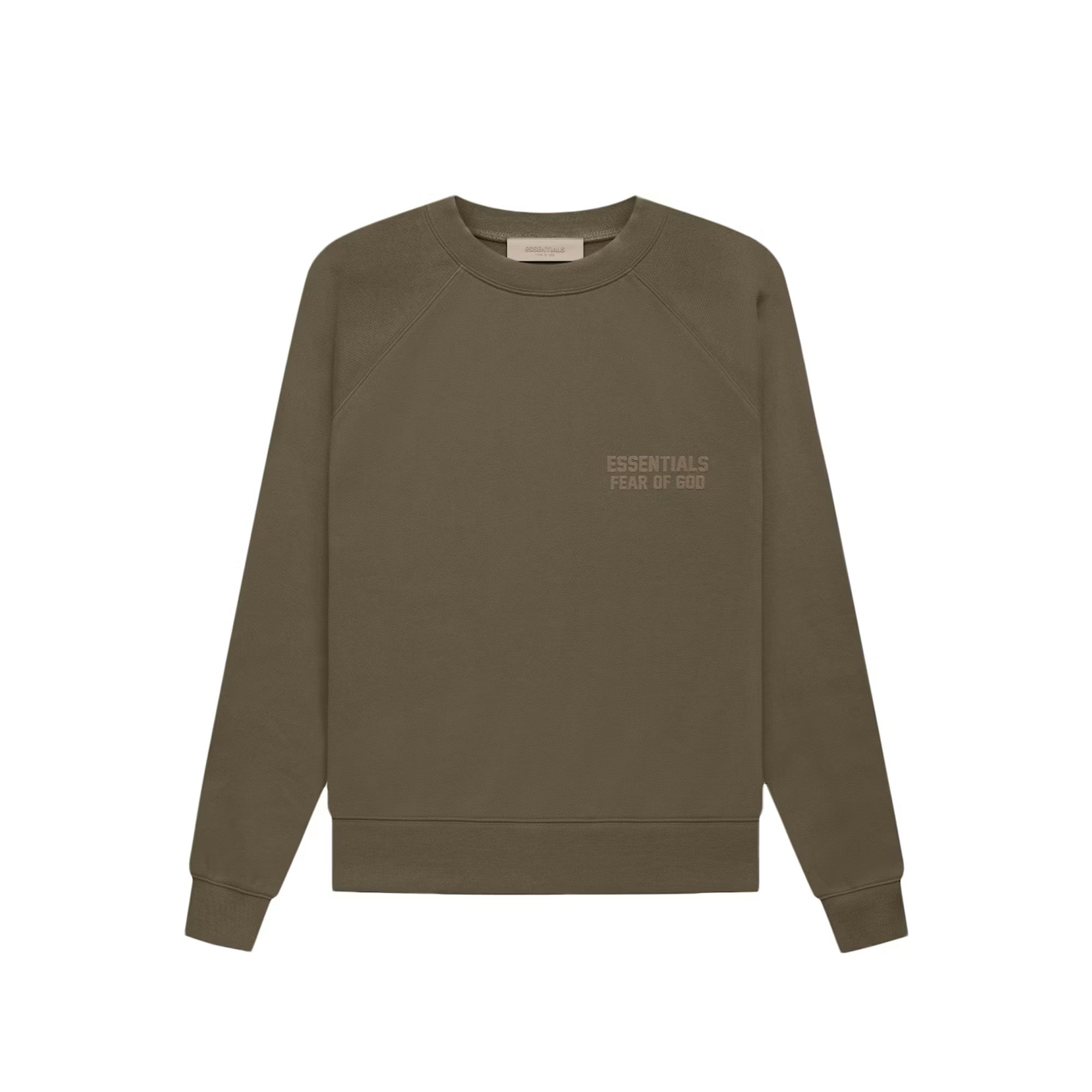 Fear of God Essentials Crewneck Sweatshirt 'Wood' (2022) | Men's Casual Pullover | Streetwear Fashion for Everyday Wear & Lounge Comfort