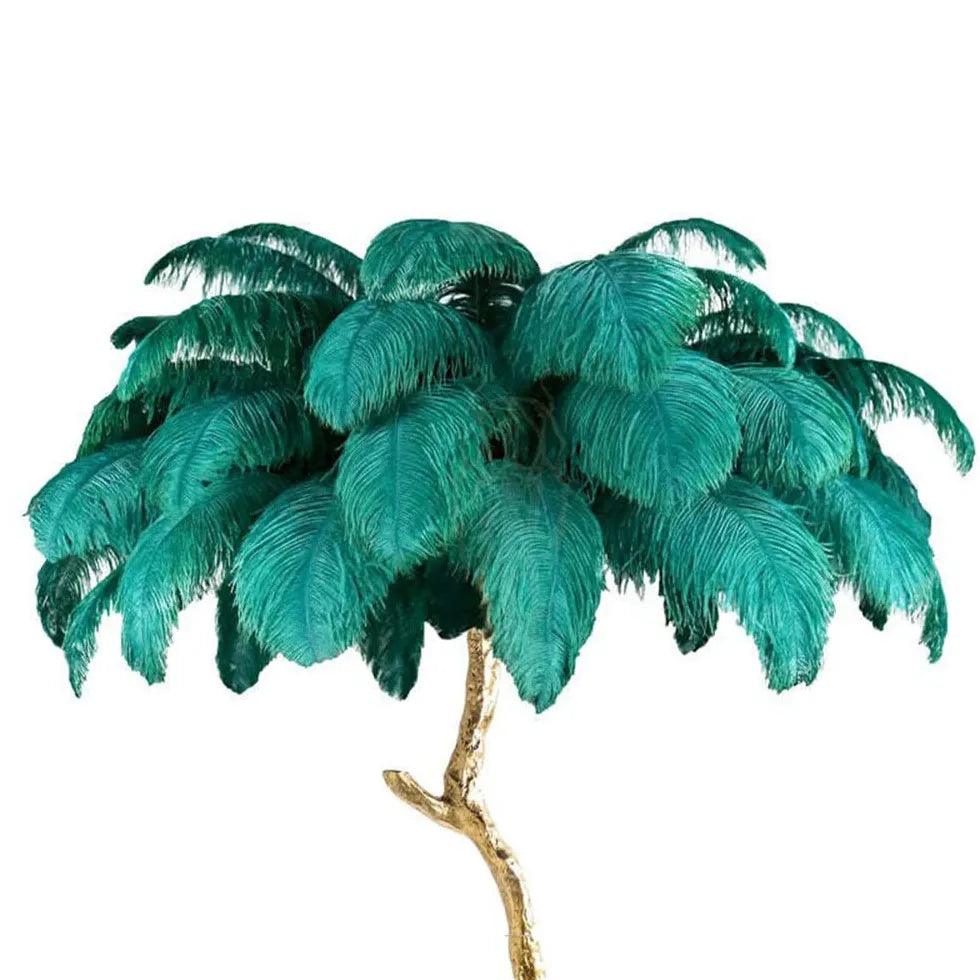 Elegant White Feather Tree Design Table Lamp - Modern Decorative Lighting for Bedroom, Living Room & Office