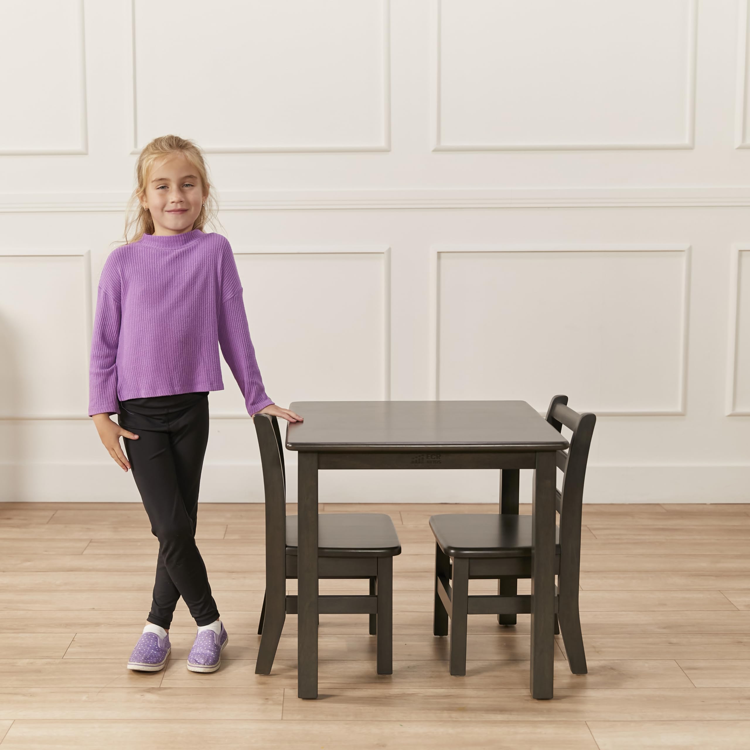 ECR4Kids 24-Inch Square Hardwood Table with 22-Inch Legs - Durable Kids Furniture in Grey Wash - Perfect for Classrooms, Playrooms & Home Learning Spaces