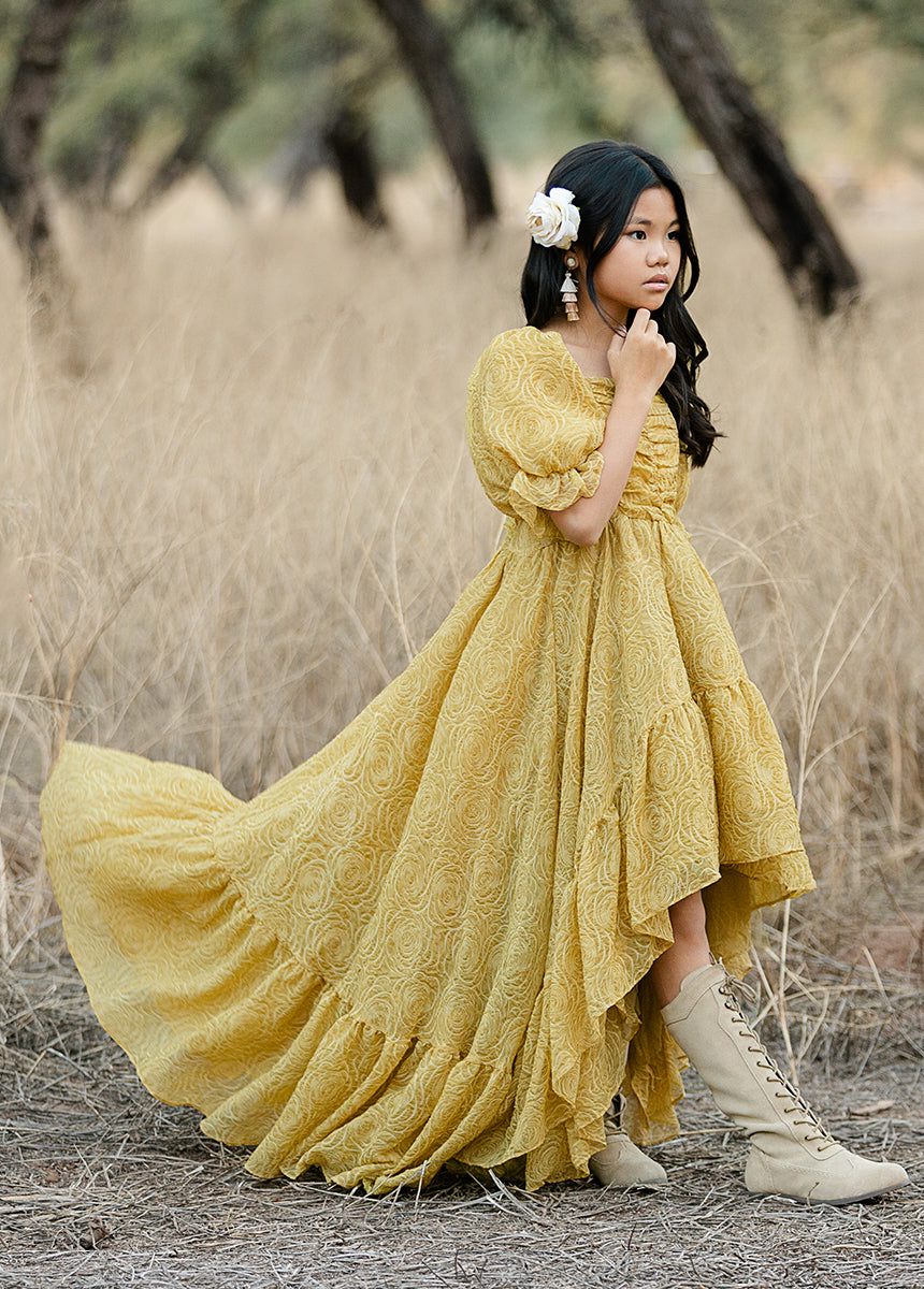 Shwaney Women's Floral Print Impact Dress in Citron Yellow - Perfect for Summer Parties, Weddings & Casual Outings