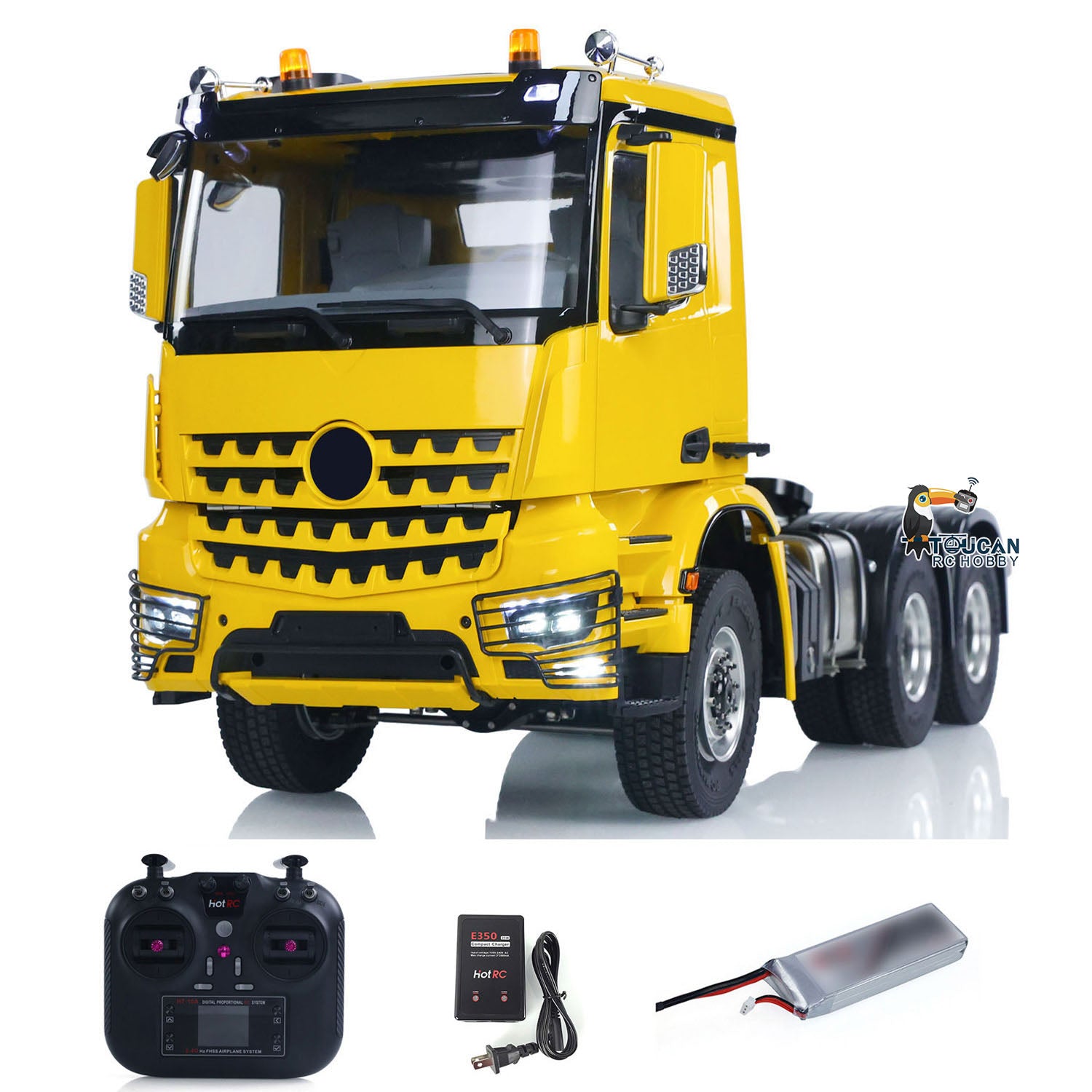 1/14 Scale RC Tractor Truck B3363 - 6WD Metal Chassis, 2-Speed Gearbox, No Lock Differential Axles - Ready-to-Run (RTR) Remote Control Model Car with Battery - Fast Free Shipping - Perfect for Off-Road Racing, Construction Site Play, and TAMIYA RC Enthusiasts