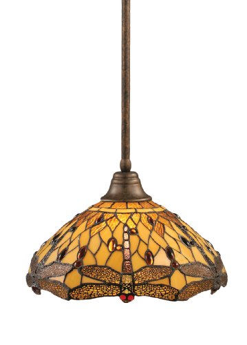 Toltec Lighting 1-Light Bronze Pendant Light Fixture (26-BRZ-946) - Perfect for Kitchen Island, Dining Room, or Entryway Lighting