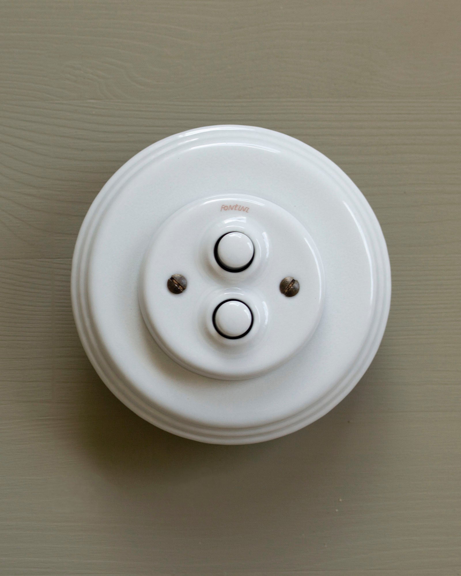 Dual Push Button White Porcelain Dimmer Switch - Perfect for Living Room, Bedroom, and Home Lighting Control