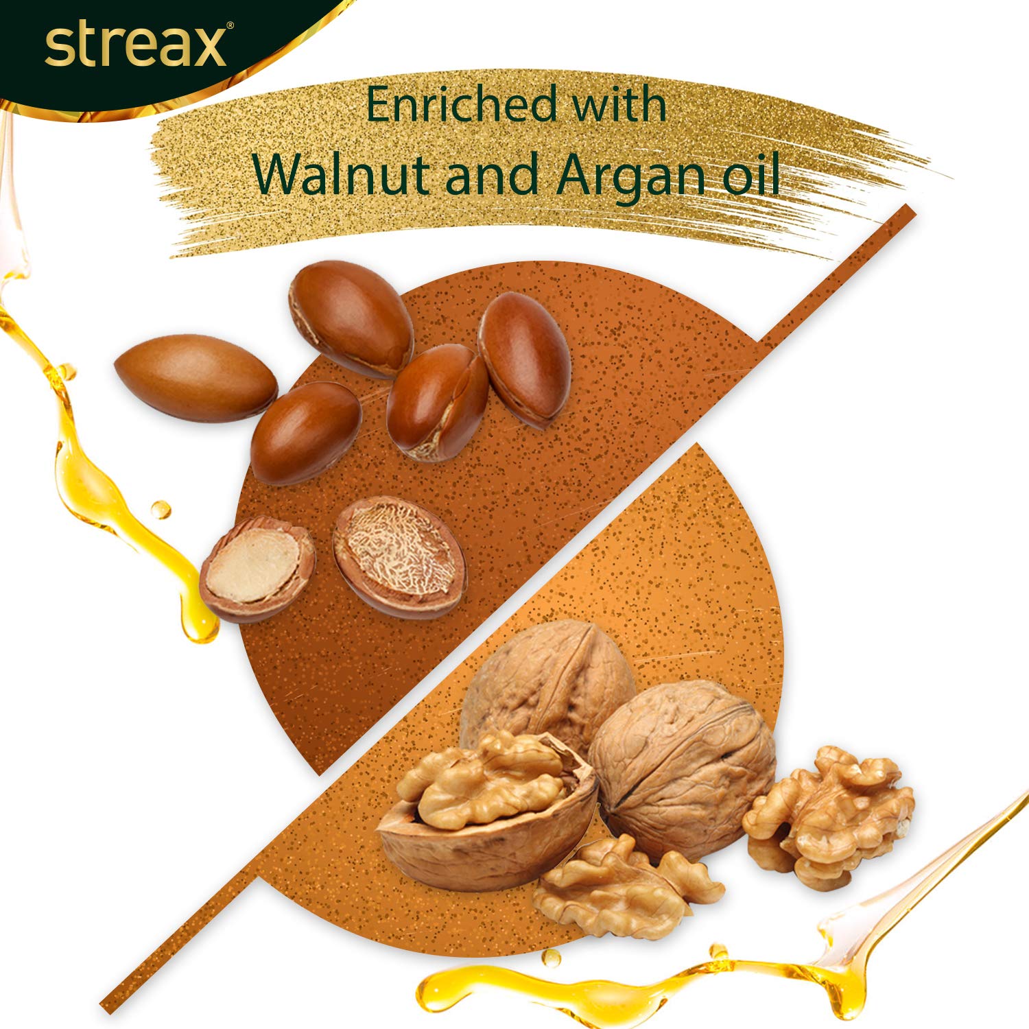 Streax Cream Hair Color for Women & Men with Walnut & Argan Oil - Long Lasting Black Brown Hair Dye (Pack of 4, 120ml) | Instant Shine & Smoothness for Soft, Silky Hair | Perfect for Home Use, Salon-Quality Results & Special Occasions