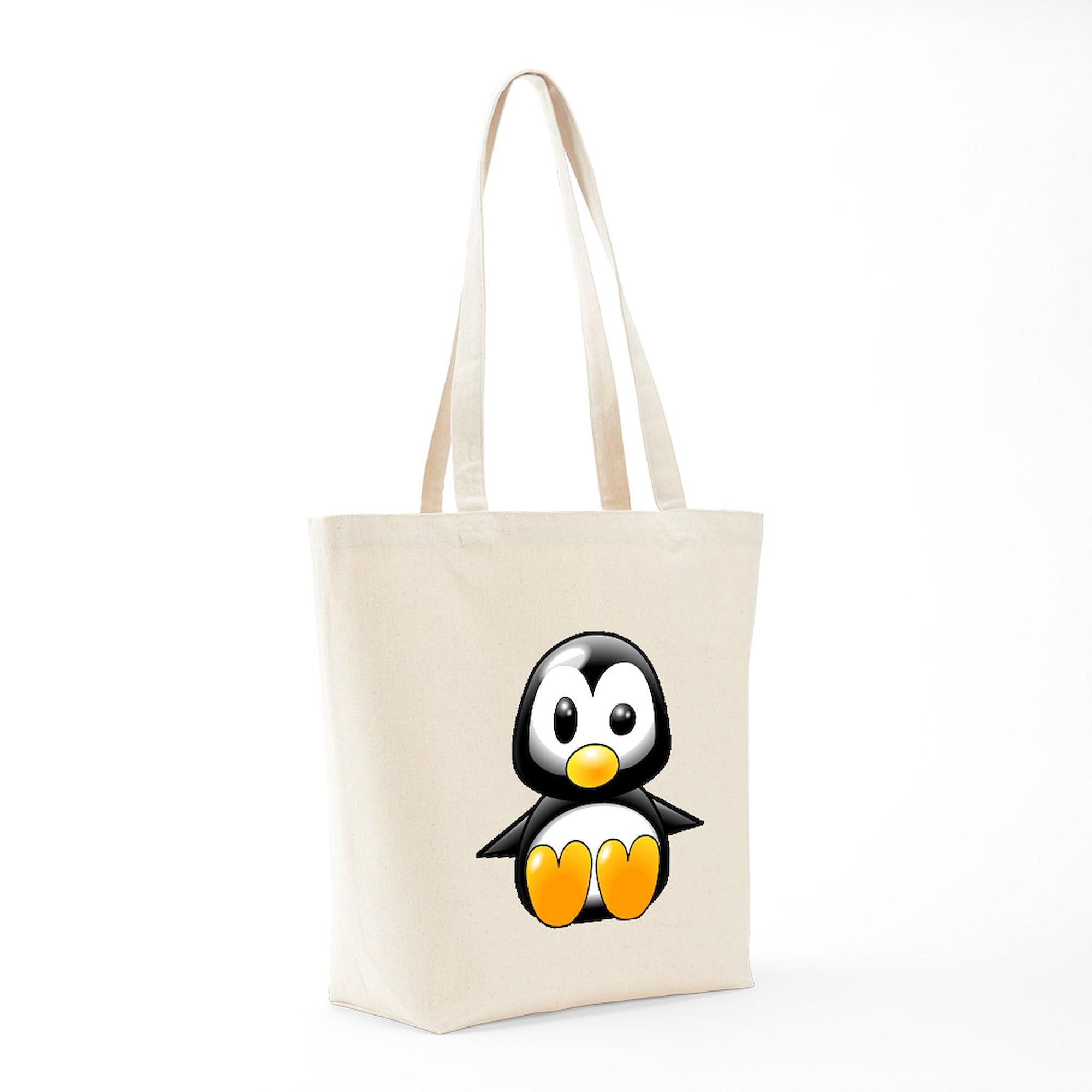 Funny Penguin Tote Bag - Eco-Friendly Natural Canvas Reusable Shopping Bag for Groceries, Beach & Daily Use | CafePress