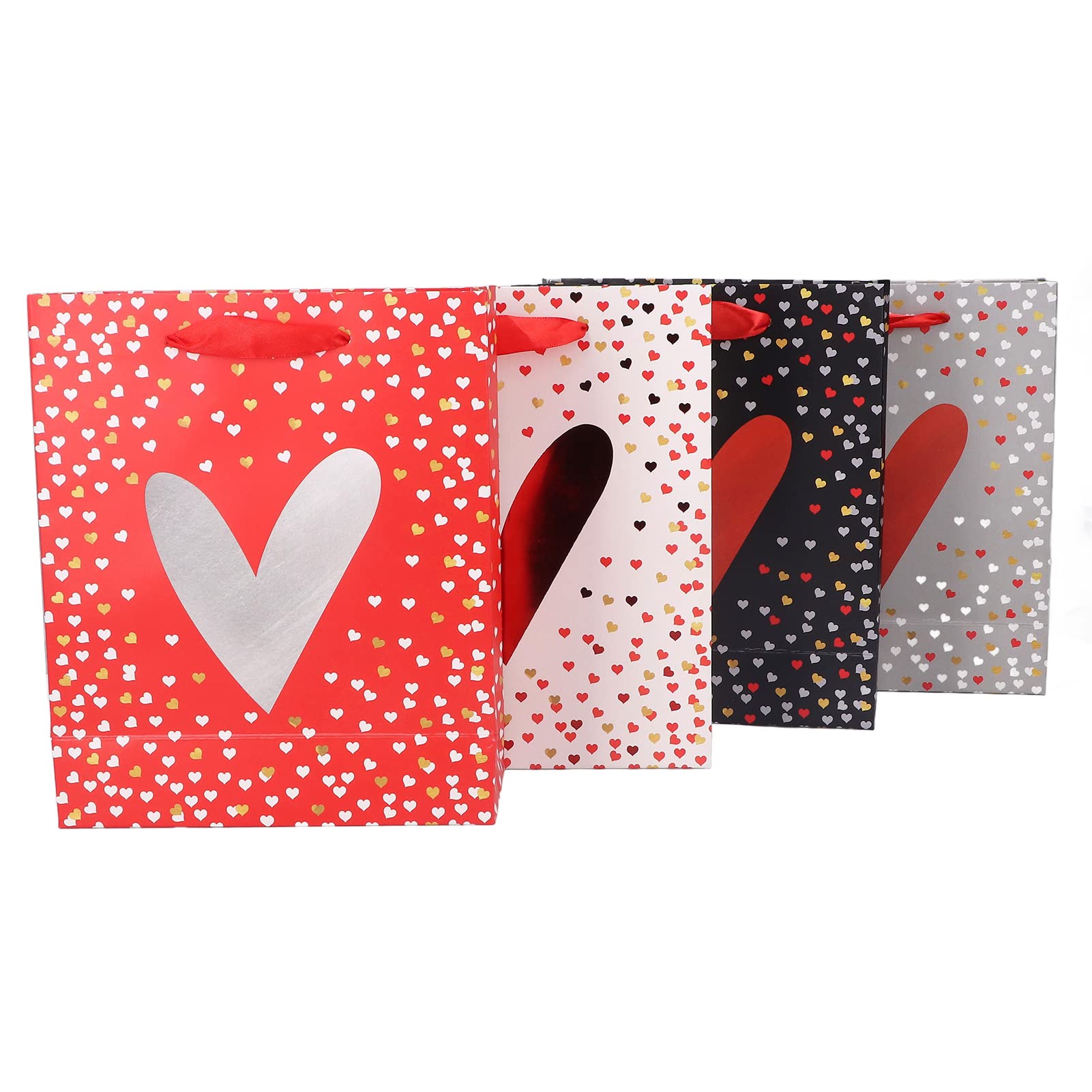 Premium Gift Bags for Birthdays - Double-Sided Embossed Heart Design, Elegant Paper Gift Pouches with Fine Craftsmanship | Perfect for Party Favors, Wedding Gifts & Special Occasions