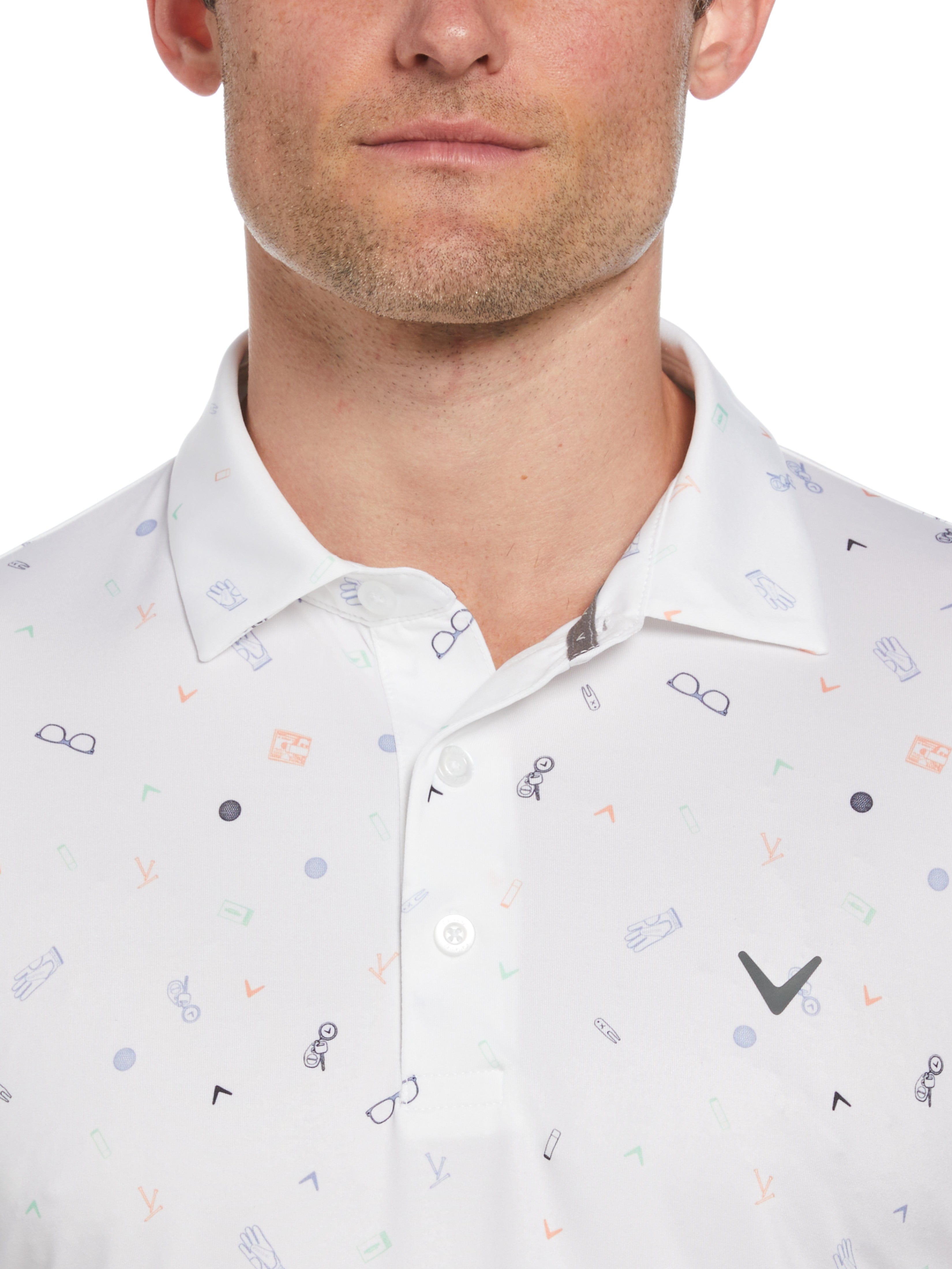 Men's Golf Polo Shirt with Essentials Print - Comfortable & Stylish for Golfing, Casual Wear & Outdoor Activities