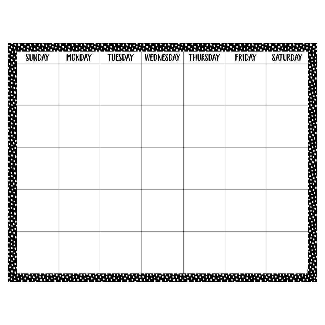 Creative Teaching Press CTP 10613 Messy Dots Black Calendar Chart - Perfect for Classroom Organization, Homeschooling & Teacher Supplies