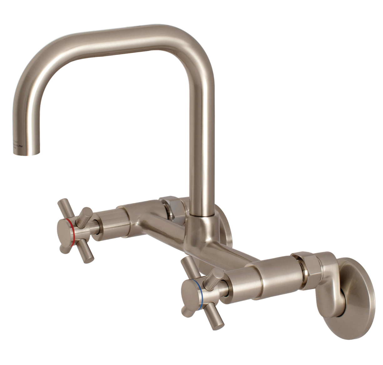 Concord Two Handle Wall Mount Bathroom Faucet - 2 Hole Deck Mount Sink Faucet for Bathroom Vanity, Powder Room & Utility Sink (Brushed Nickel Finish)