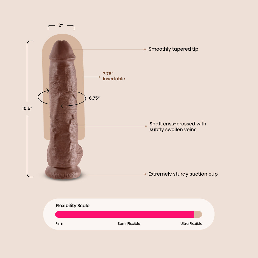 King Cock Ultra Realistic 10 Inch Dildo with Balls - Lifelike Adult Toy for Couples Play & Solo Pleasure