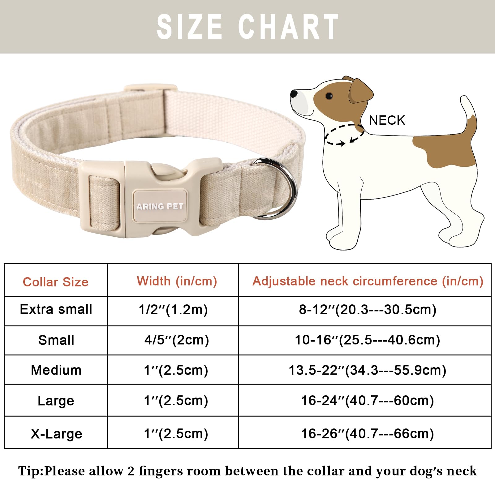 Soft Cotton Dog Collar with Quick Release - Comfortable for Small Medium Large Dogs - Perfect for Walks & Training