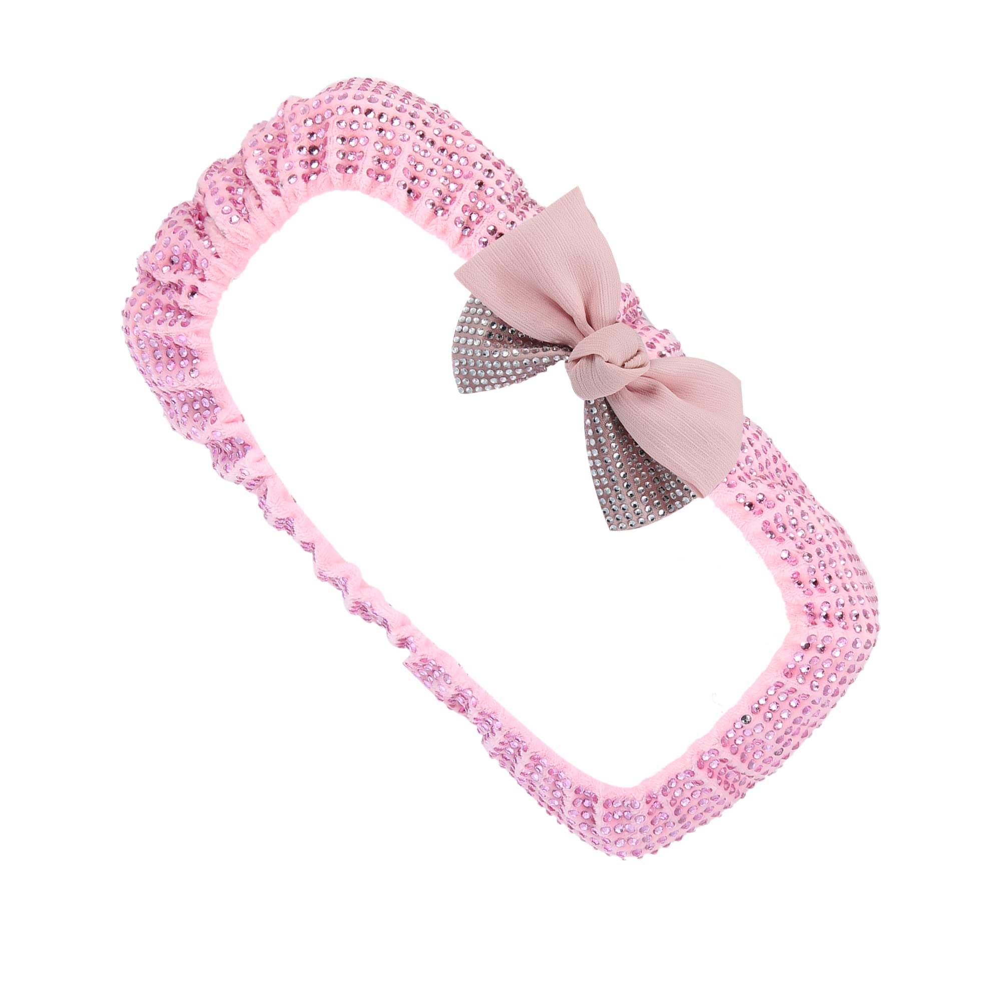 X AUTOHAUX Pink Faux Crystal Rhinestone Bow Knot Car Rear View Mirror Cover - Elegant Decorative Accessory for Women, Perfect for Daily Commute & Road Trips