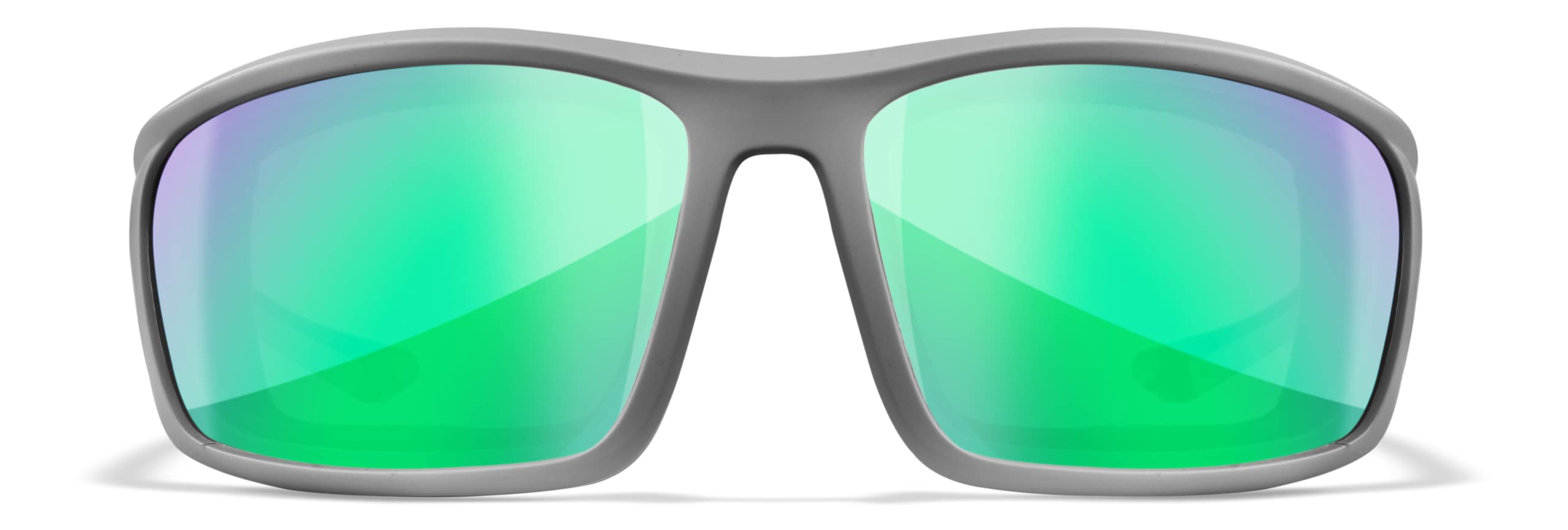 Wiley X WX Grid Captivate Polarized Safety Sunglasses for Men & Women - UV400 Protection, Matte Cool Grey Frame with Green Mirror Lenses - Ideal for Shooting, Fishing, Biking, Running & Outdoor Sports