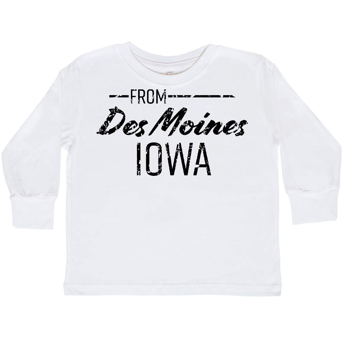 Inktastic Black Distressed Toddler Long Sleeve T-Shirt - Soft Cotton Kids Tee for Boys & Girls - Cute Graphic Top for Playdates, Daycare & Family Outings